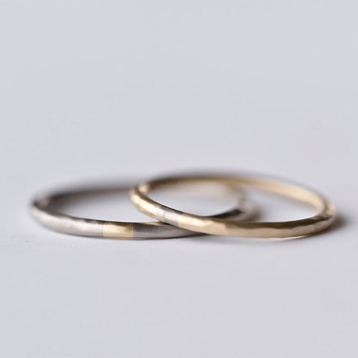 BRIDAL RING［002 HAMMERED - K18WG×K18YG］結婚指輪