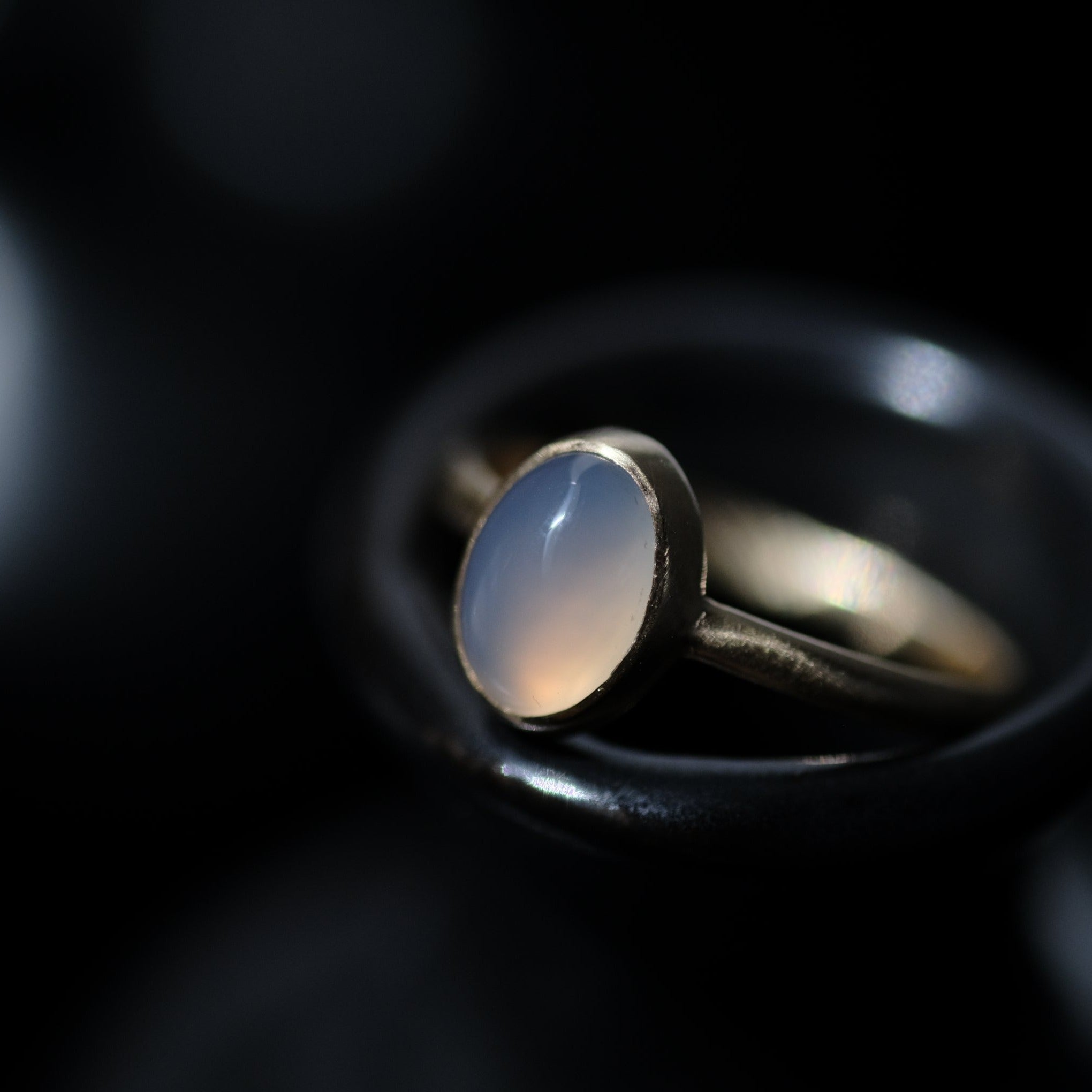 Oval Stone Ring - Gray Onyx［A301212AR243 K10］リング