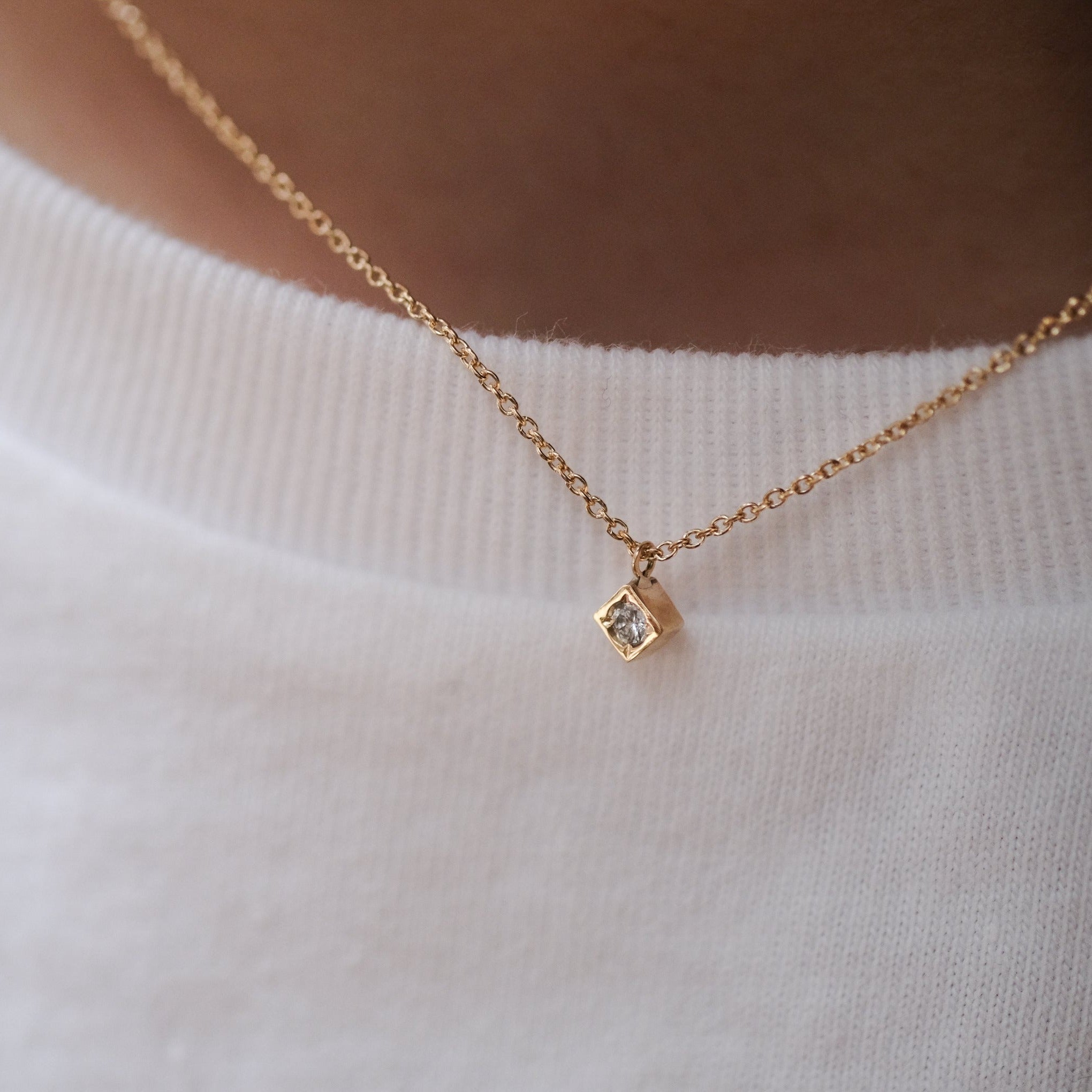 Square Dia Necklace［A301202AN212 K10 Diamond］ネックレス