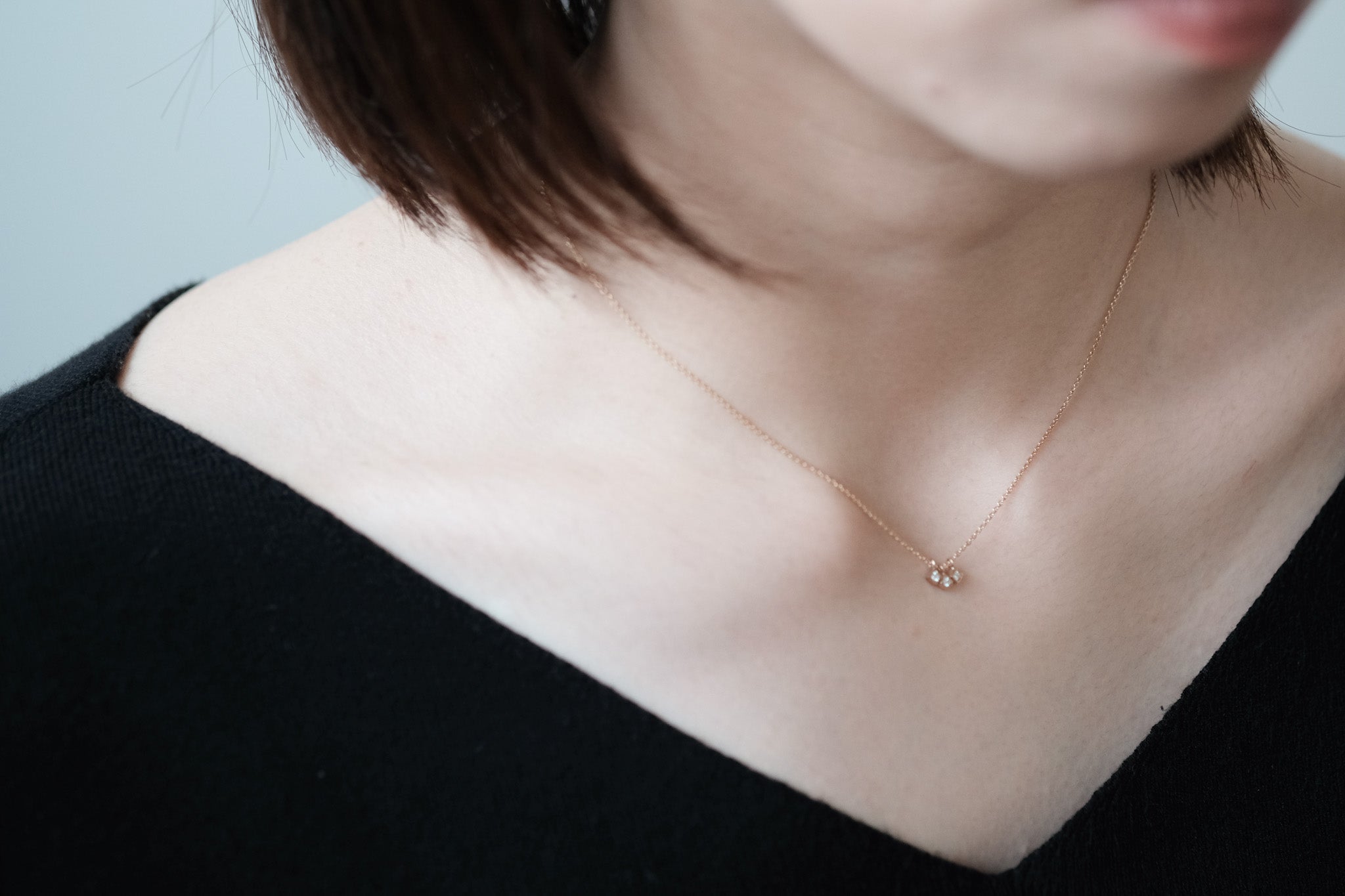 3 Square Dia Necklace［A301202AN213 K10］ネックレス