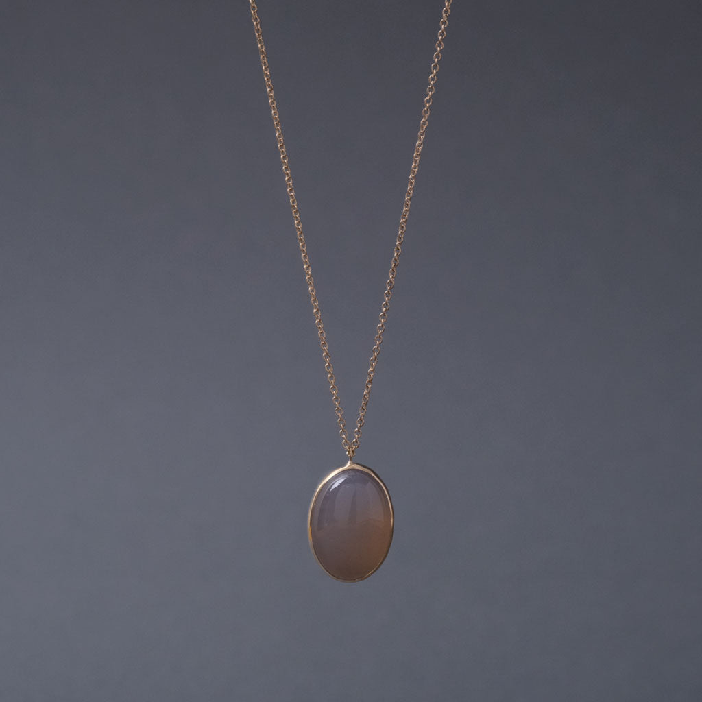 Oval Stone Necklace［A301212AN244 K10 Onyx］ネックレス