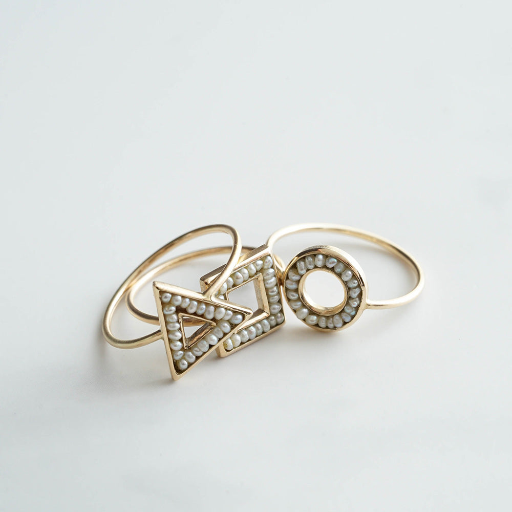 revie objects -〈●▲■〉pearl ring mini リング