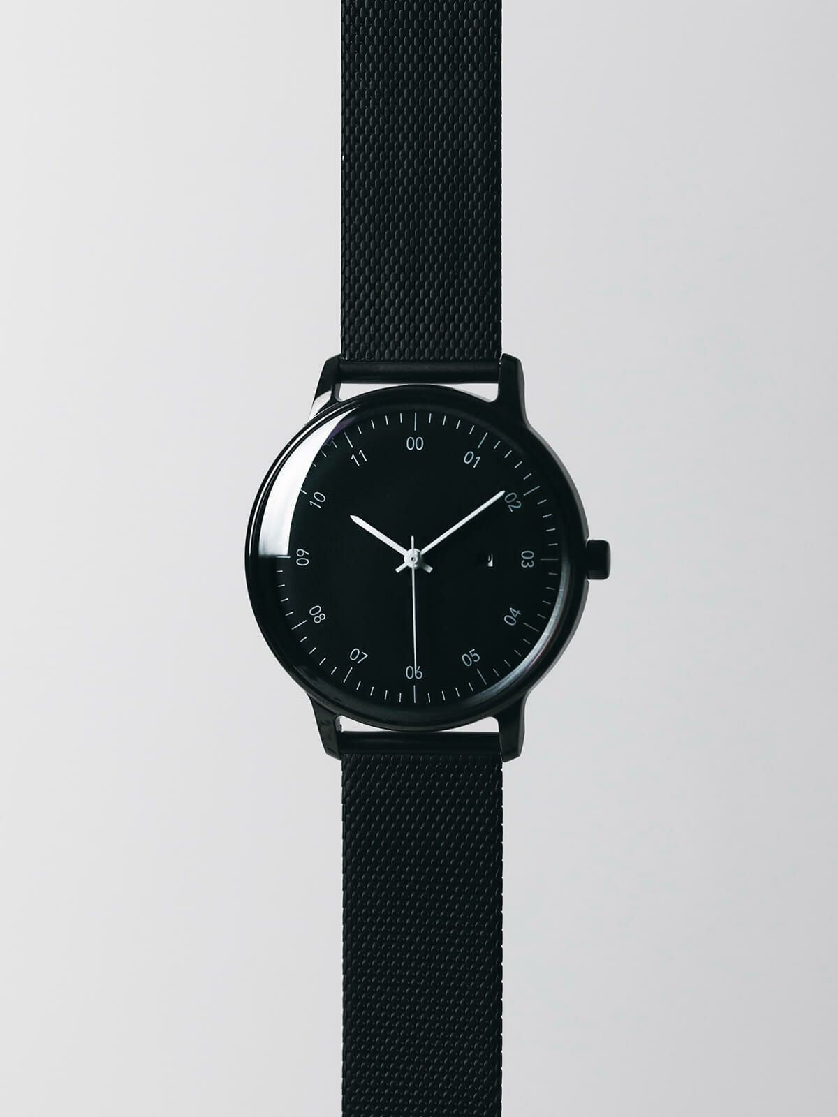 sazare SK01［No.01.03.00ME SS BLACK MIRROR FINISH / BLACK DIAL / BLACK