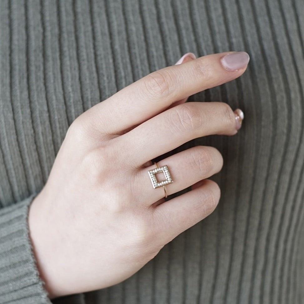 〈●▲■〉pearl ring mini リング