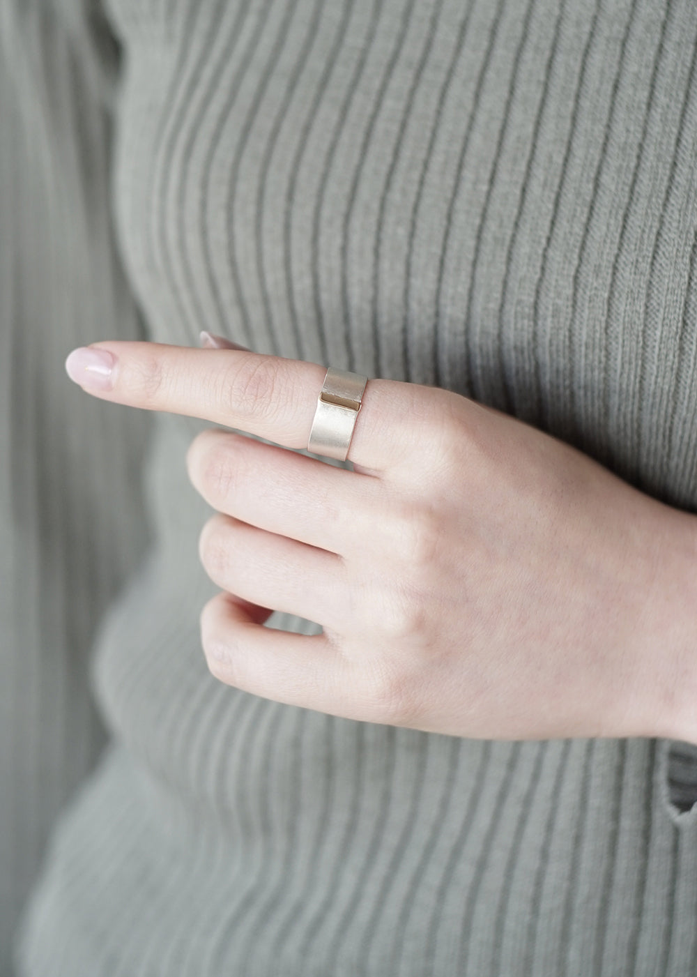 〈SIDE〉straight line ring - thin リング