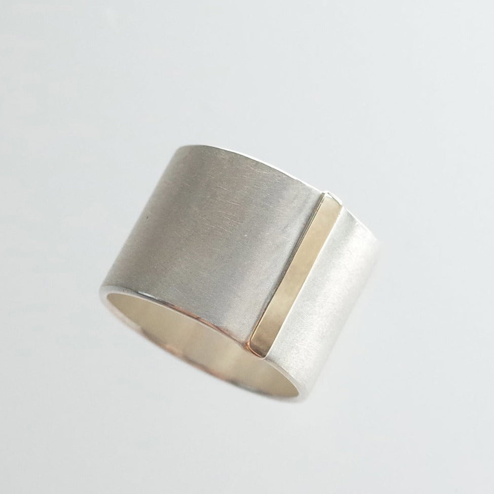 〈SIDE〉straight line ring - thick リング