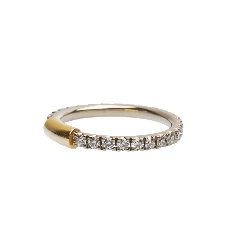 BRIDAL RING［001 PLAIN with DIAMOND B K18YG/K18WG］ダイヤモンドリング