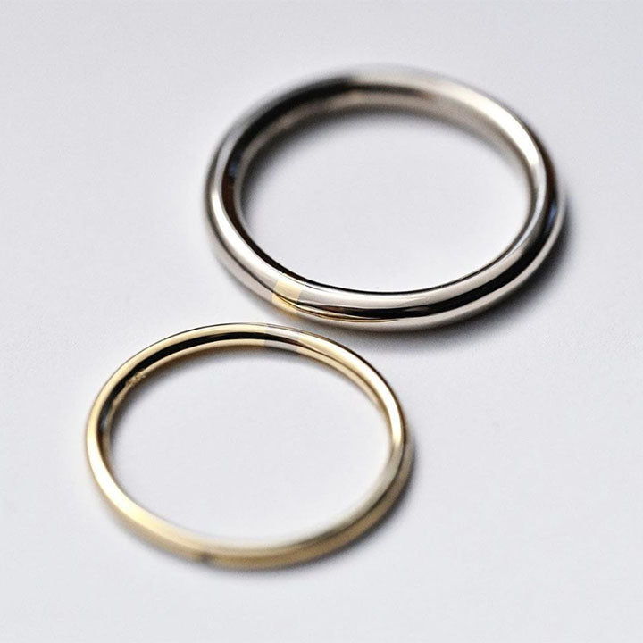 BRIDAL RING［002 HAMMERED - K18WG×K18YG］結婚指輪