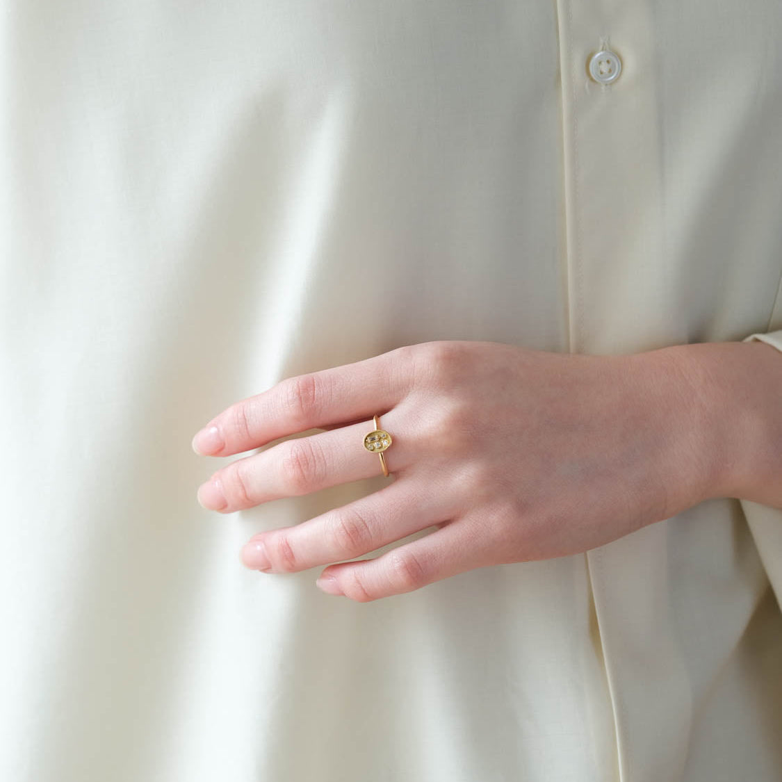 Atelier d'antan - Oval Box Chocolate Ring［A024201AR006 K18］リング