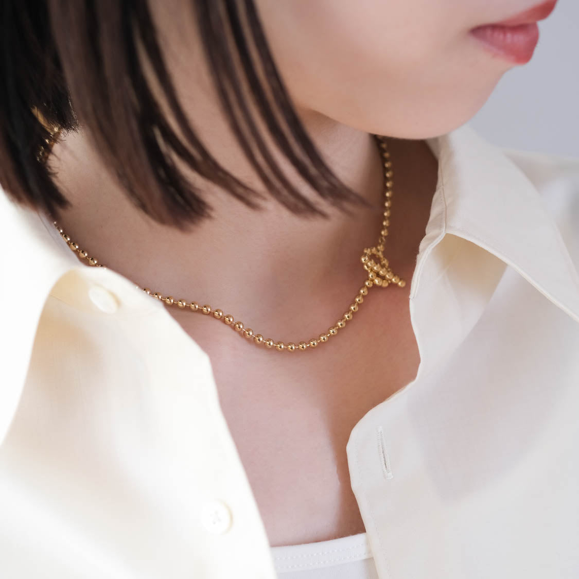 《別注カラー》DOT ネックレス GOLD 3.2㎜ ボールチェーン