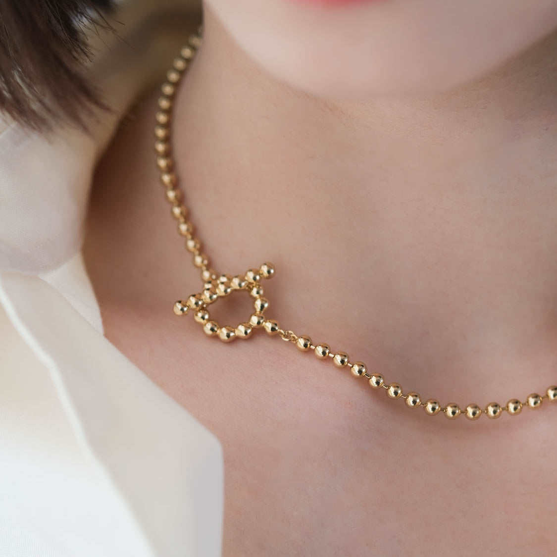 《別注カラー》DOT ネックレス GOLD 3.2㎜ ボールチェーン