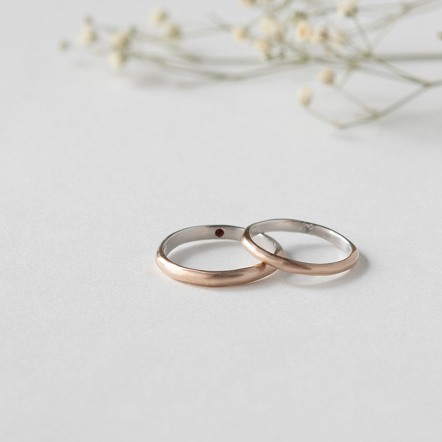 BRIDAL RING［朝やけ 5:5 Pt900/K18YG］結婚指輪