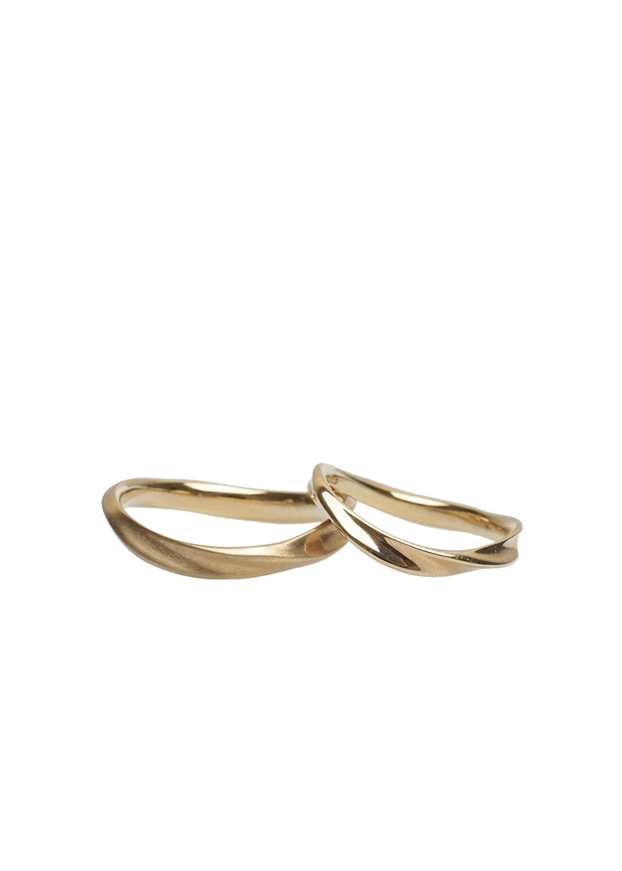 BRIDAL RING［4 dent twist curve K18YG］結婚指輪