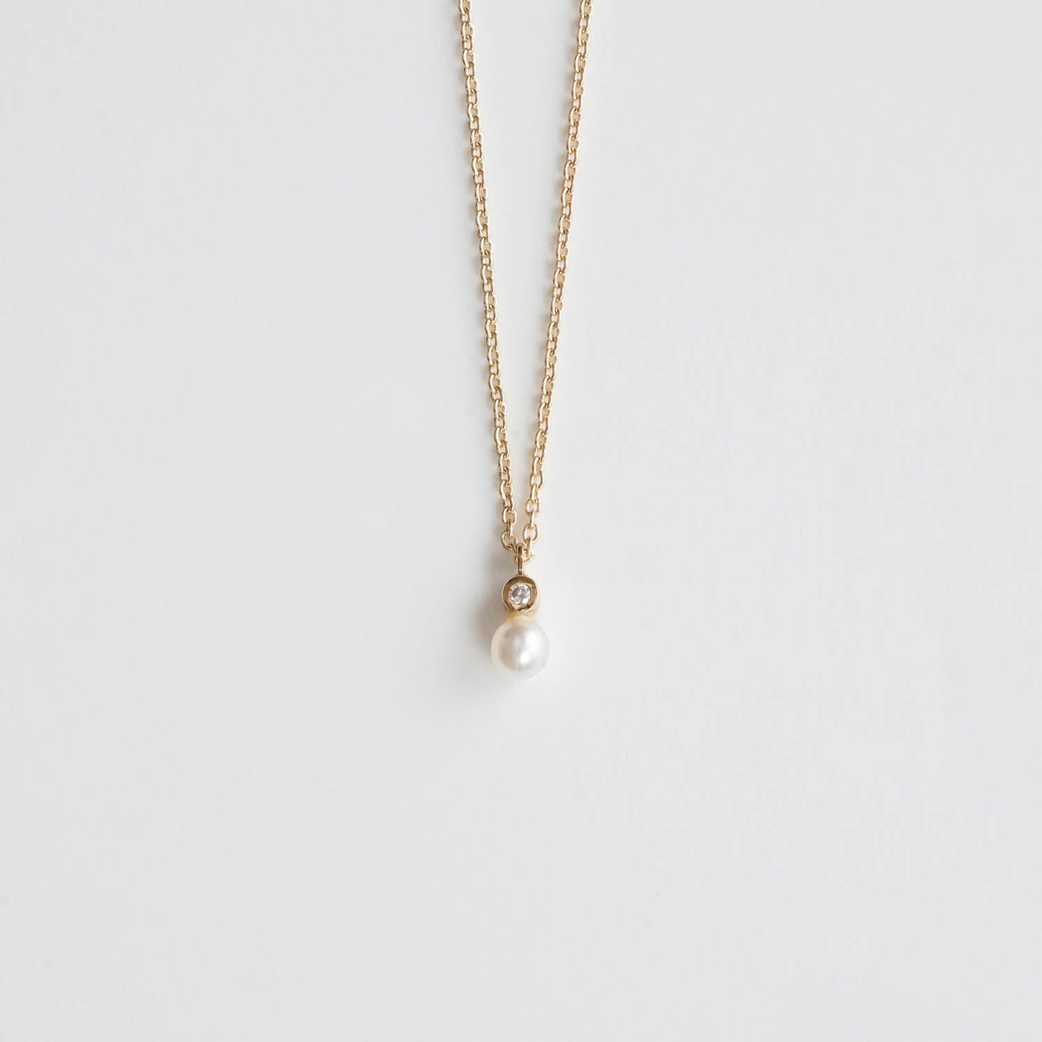 Toile-Diamond & Pearl Necklace［A301202AN206 K10YG］ネックレス
