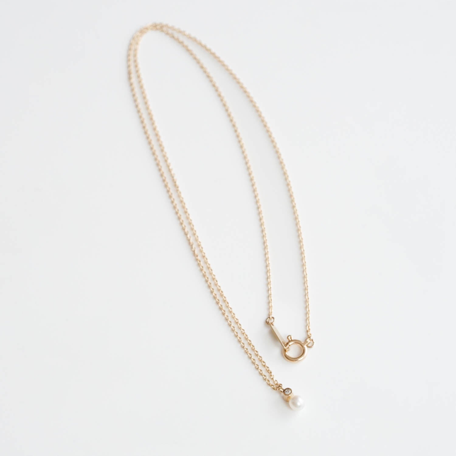 Toile-Diamond & Pearl Necklace［A301202AN206 K10YG］ネックレス