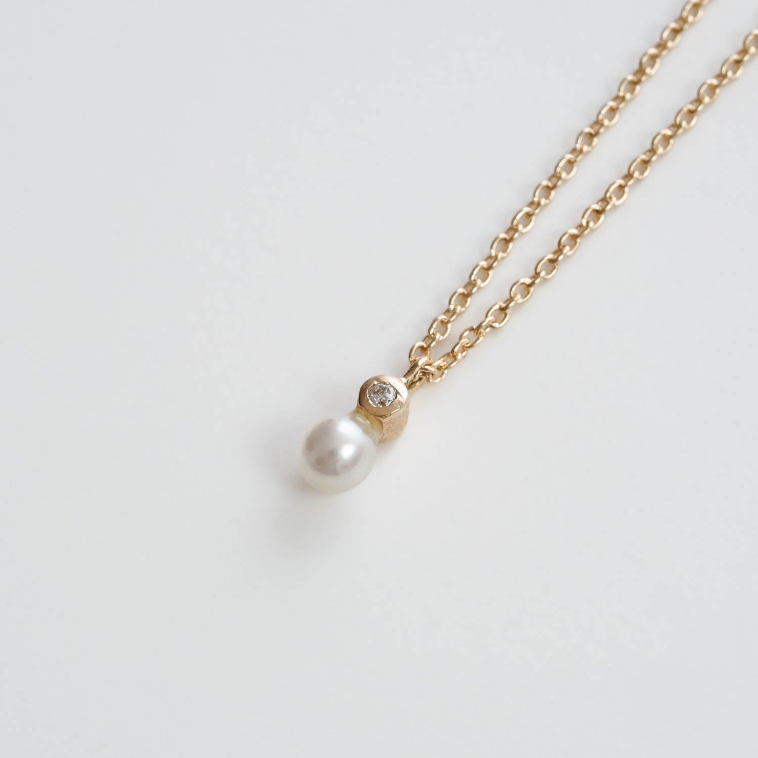 Toile-Diamond & Pearl Necklace［A301202AN206 K10YG］ネックレス