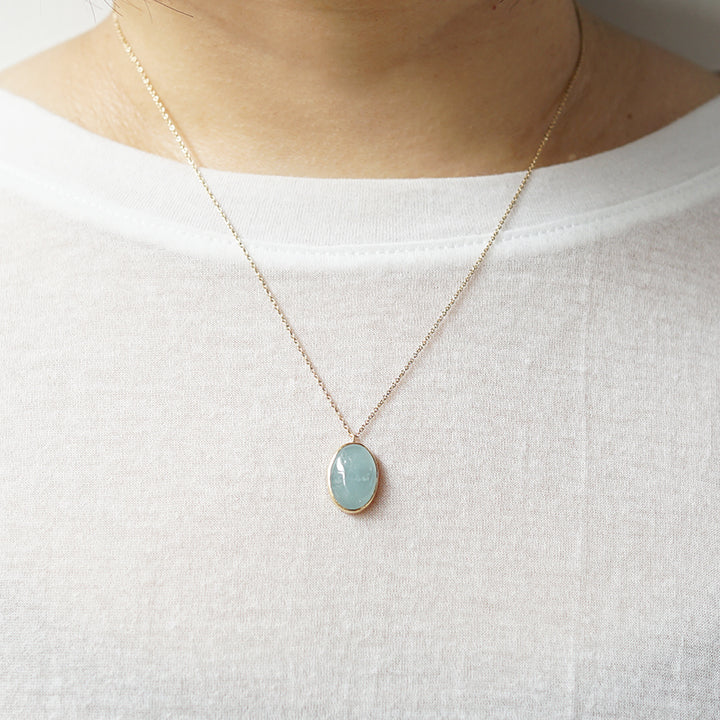 Oval Stone Necklace-Angelight［A301212AN244 K10］ネックレス