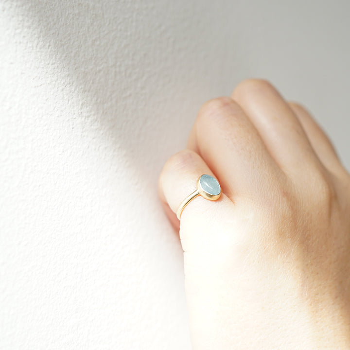 Oval Stone Ring - Angelight［A301212AR243 K10 ］リング