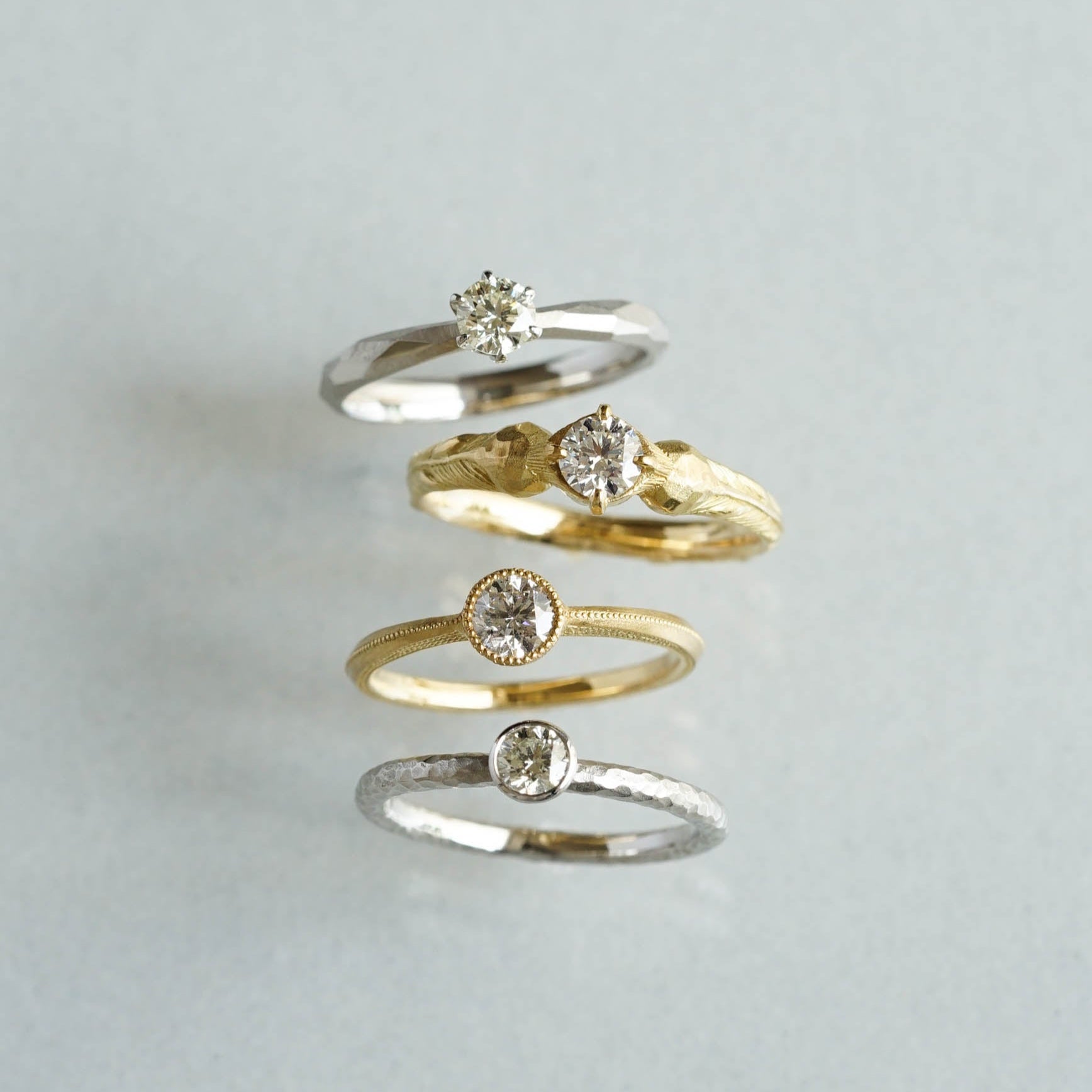 Ryui-BRIDAL RING［Carthame K18YG］婚約指輪