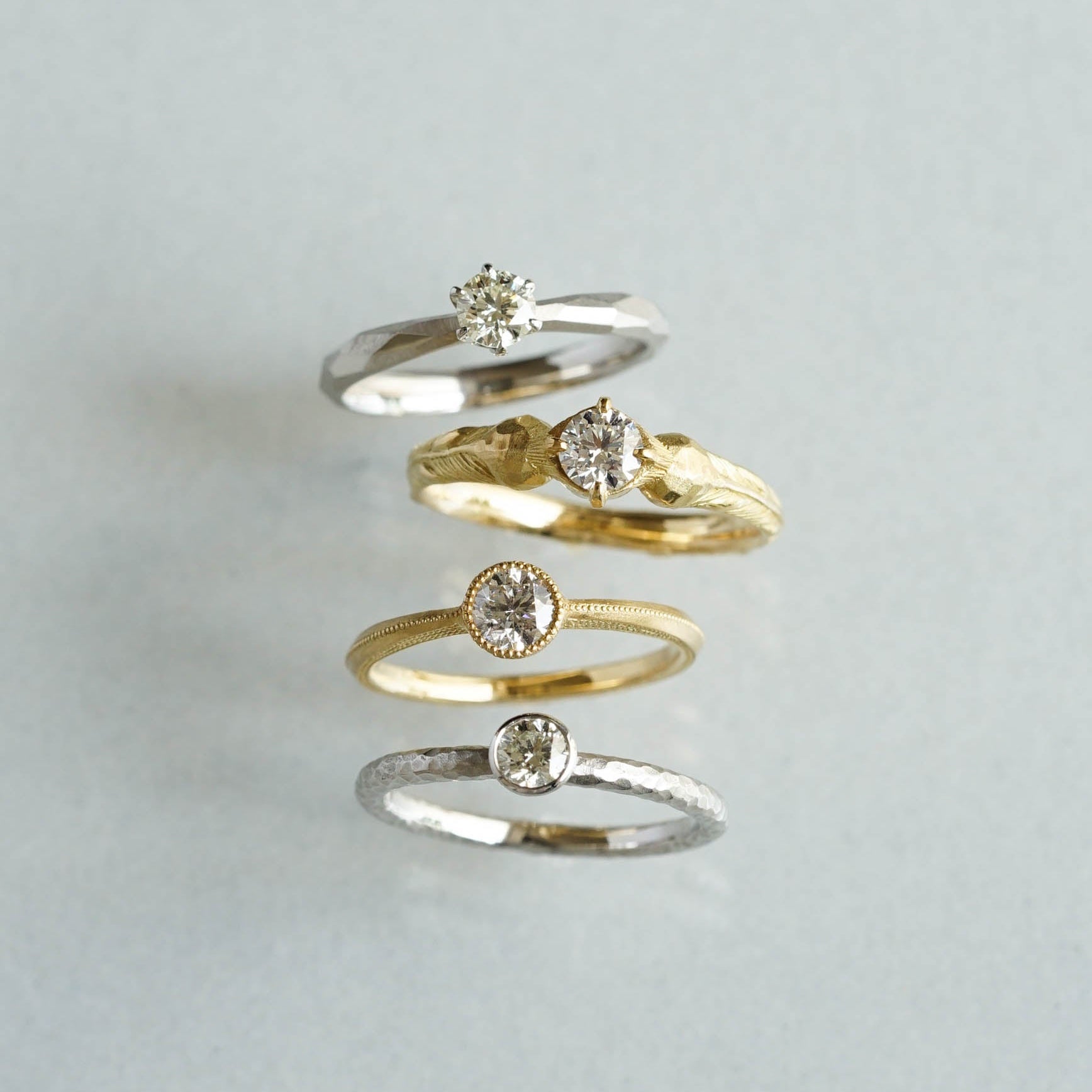 Ryui-BRIDAL RING［Rough cut solitaire Pt900］婚約指輪
