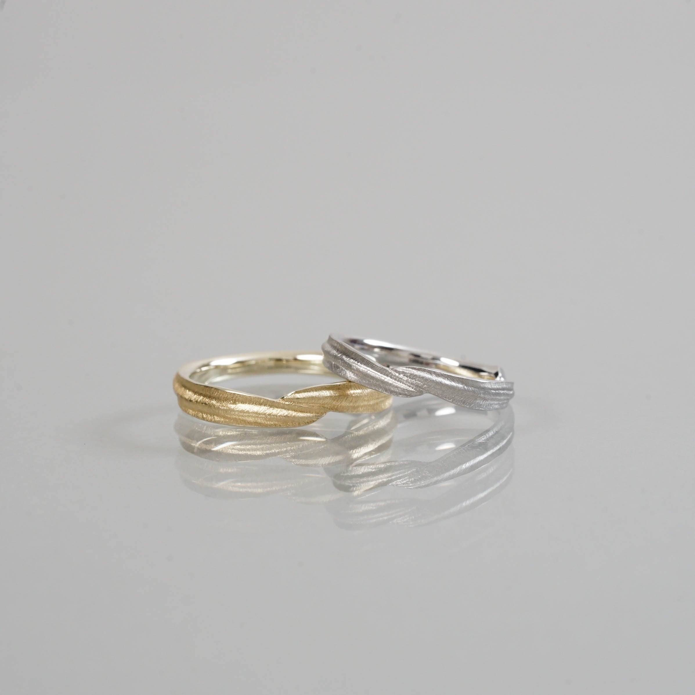 Ryui-BRIDAL RING［Eucalyptus K18YG/Pt900］結婚指輪