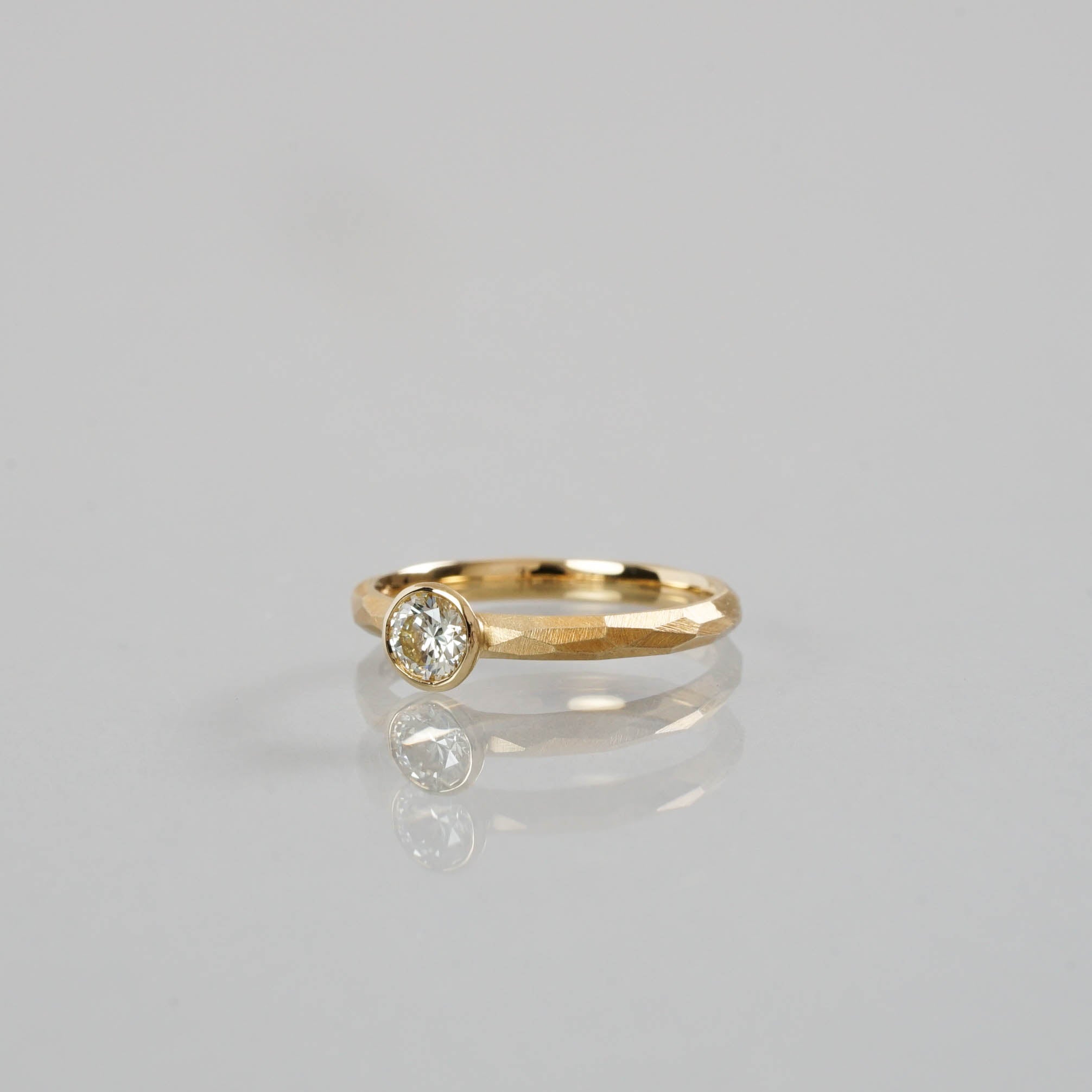 Ryui-BRIDAL RING［Rough cut bezel K18YG］婚約指輪