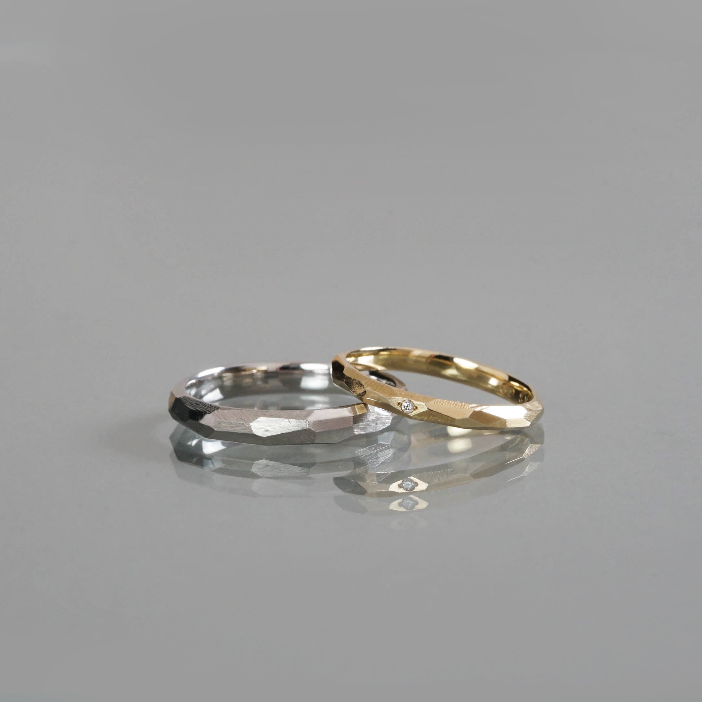 Ryui-BRIDAL RING［Rough cut Pt900/K18YG］結婚指輪