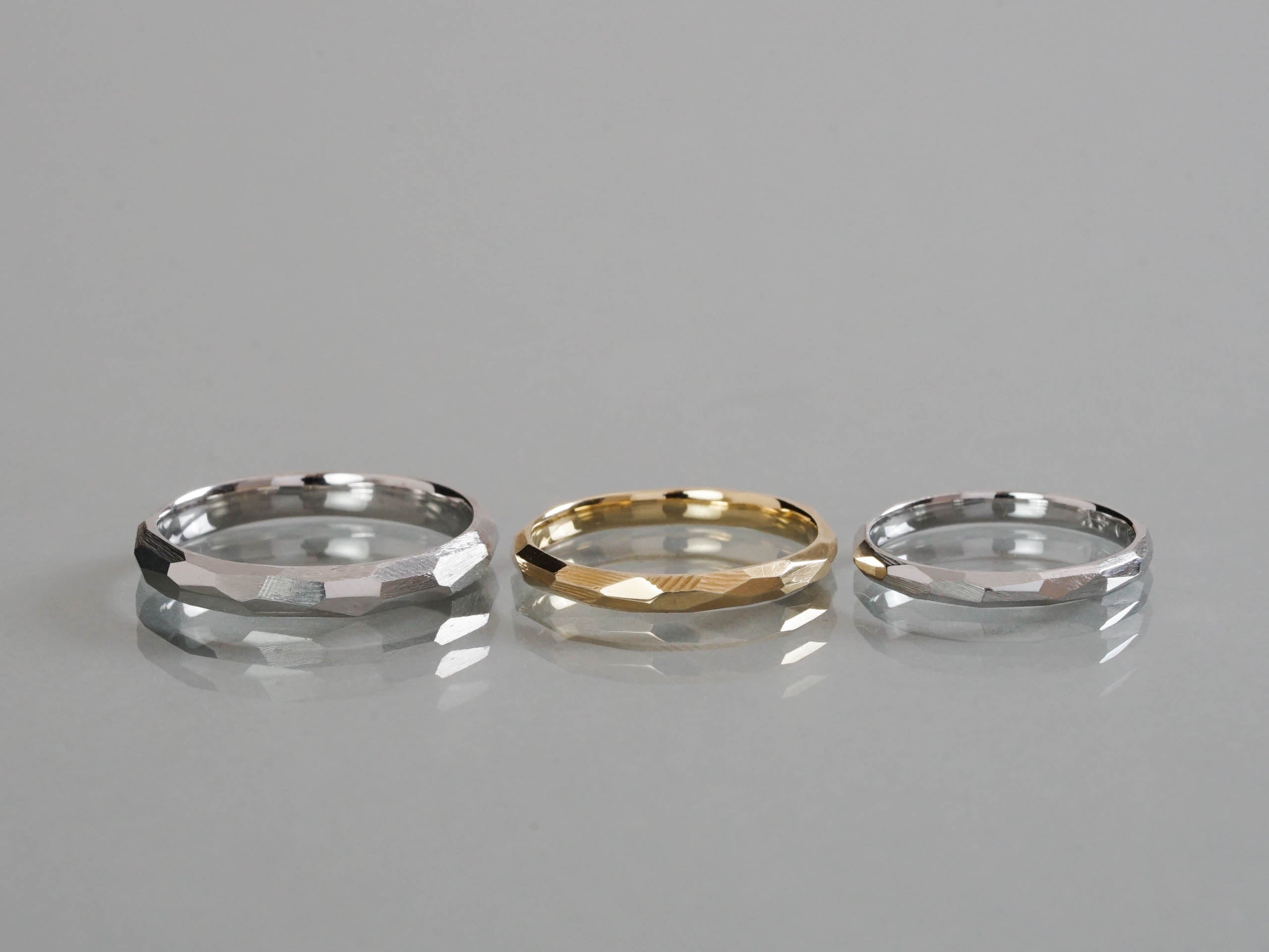 Ryui-BRIDAL RING［Rough cut K18WG/Pt900］結婚指輪