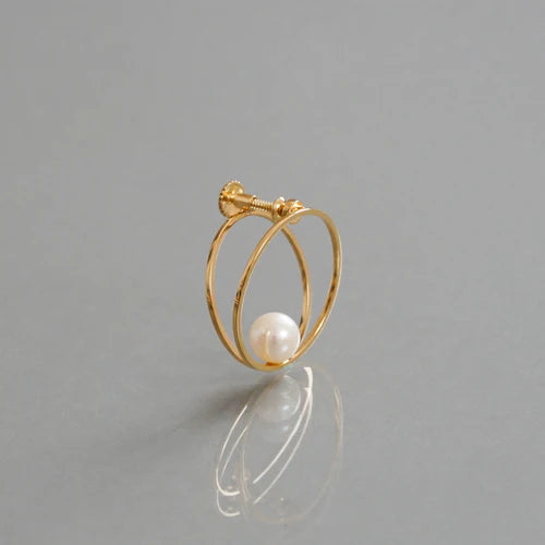 januka-CLIP PEARL EARRING L［SV/K18GP］