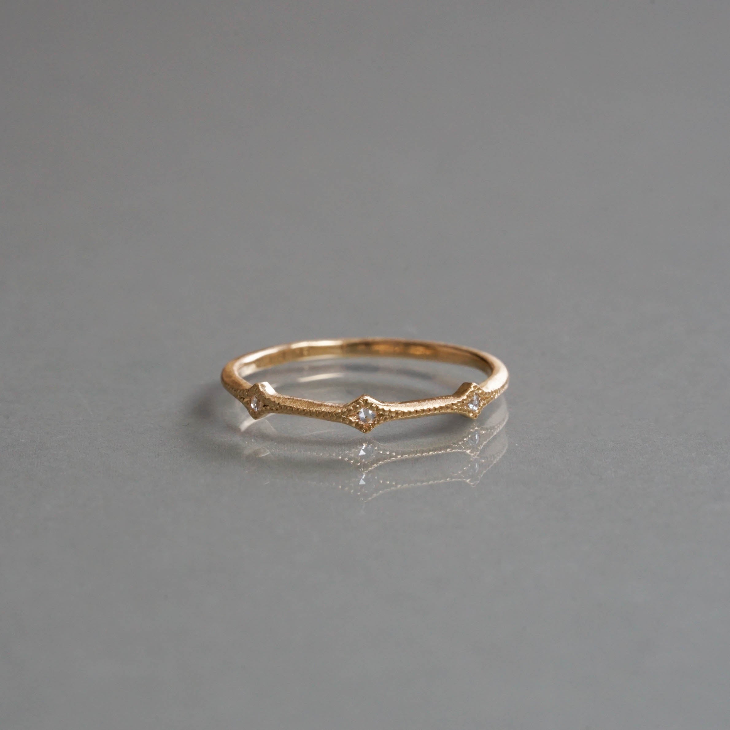 Atelier d'antan - 3 Rosecut Dia Milgrain Ring［A023252AR081 K18］リング