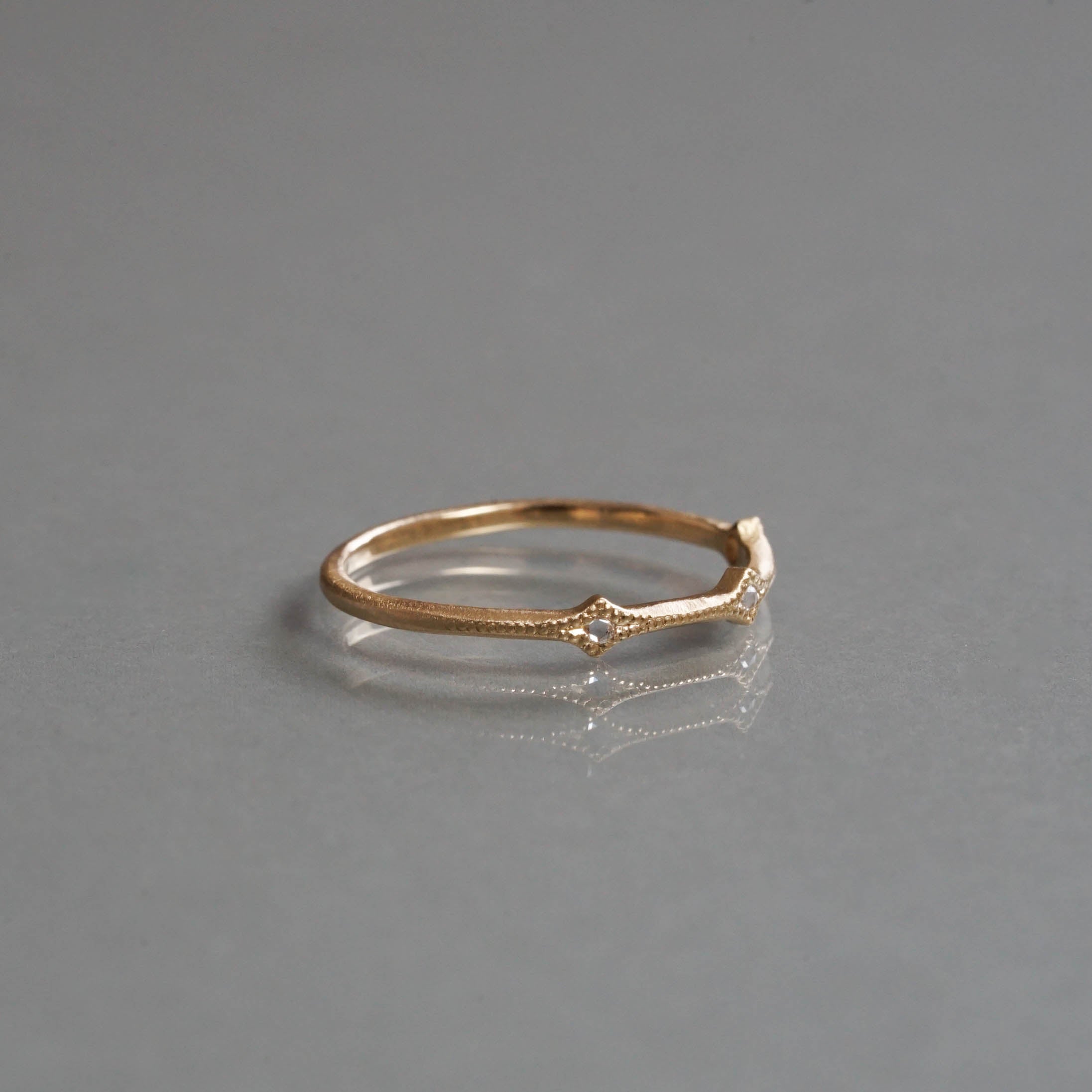 Atelier d'antan - 3 Rosecut Dia Milgrain Ring［A023252AR081 K18］リング