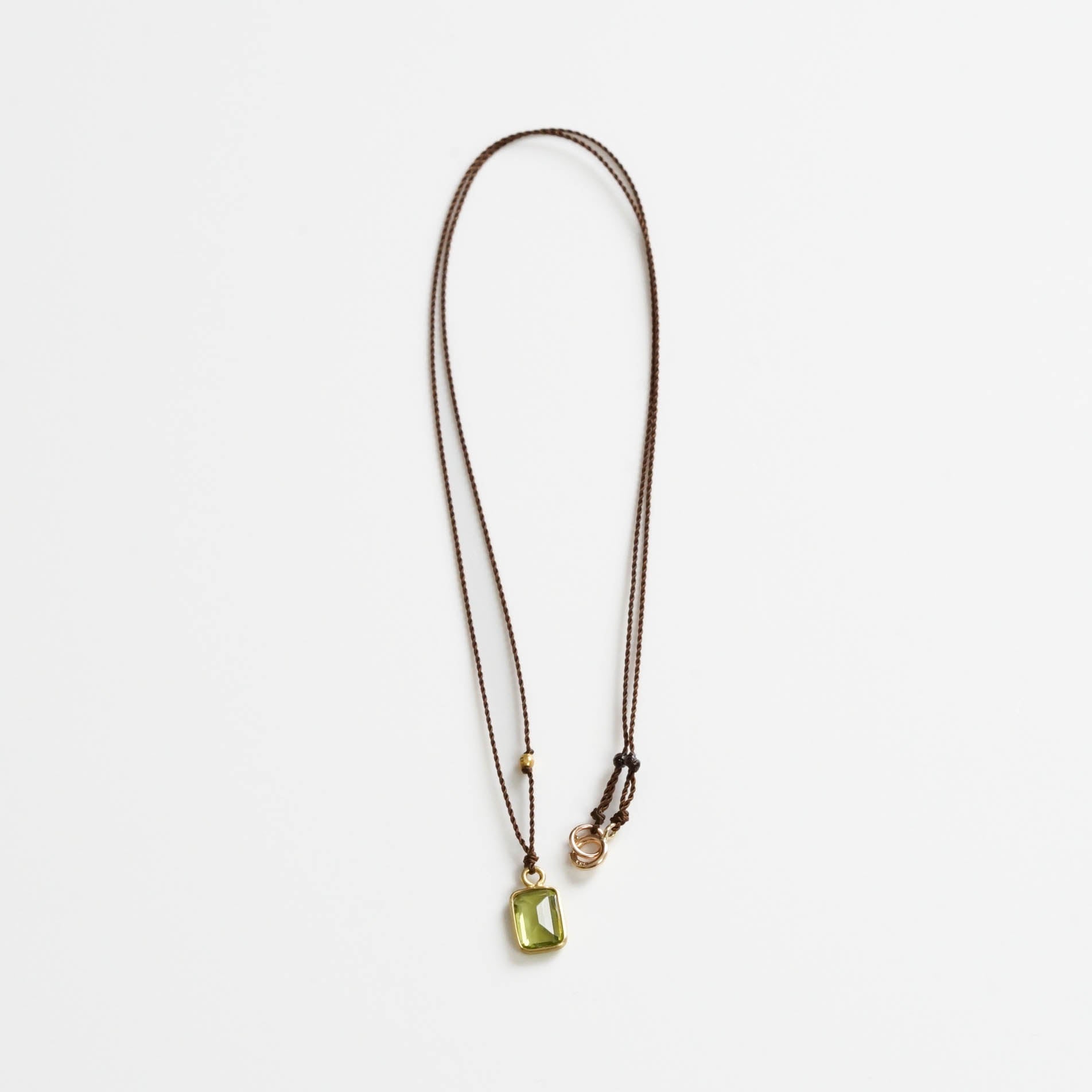 SOURCE objects - Enclosed Stone Necklace ペリドット［Colored Stone K18］ネックレス