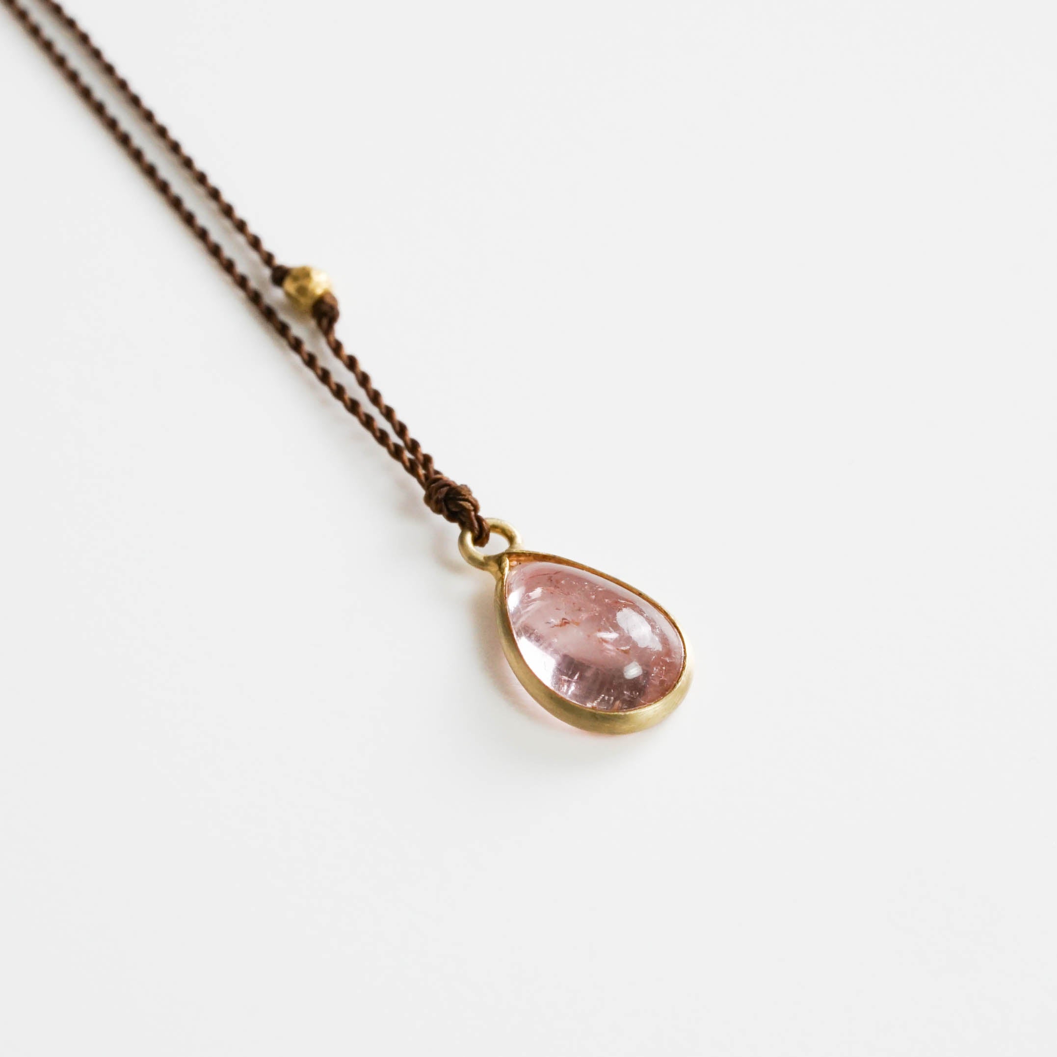SOURCE objects - Enclosed Stone Necklace ピンクトルマリン［Colored Stone K18］ネックレス