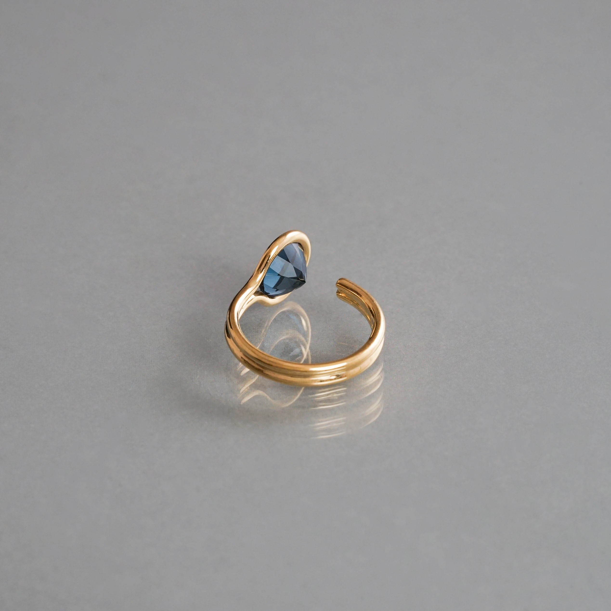 januka-ROUND EAR CUFF Blue Topaz［SV/K18GP］イヤーカフ