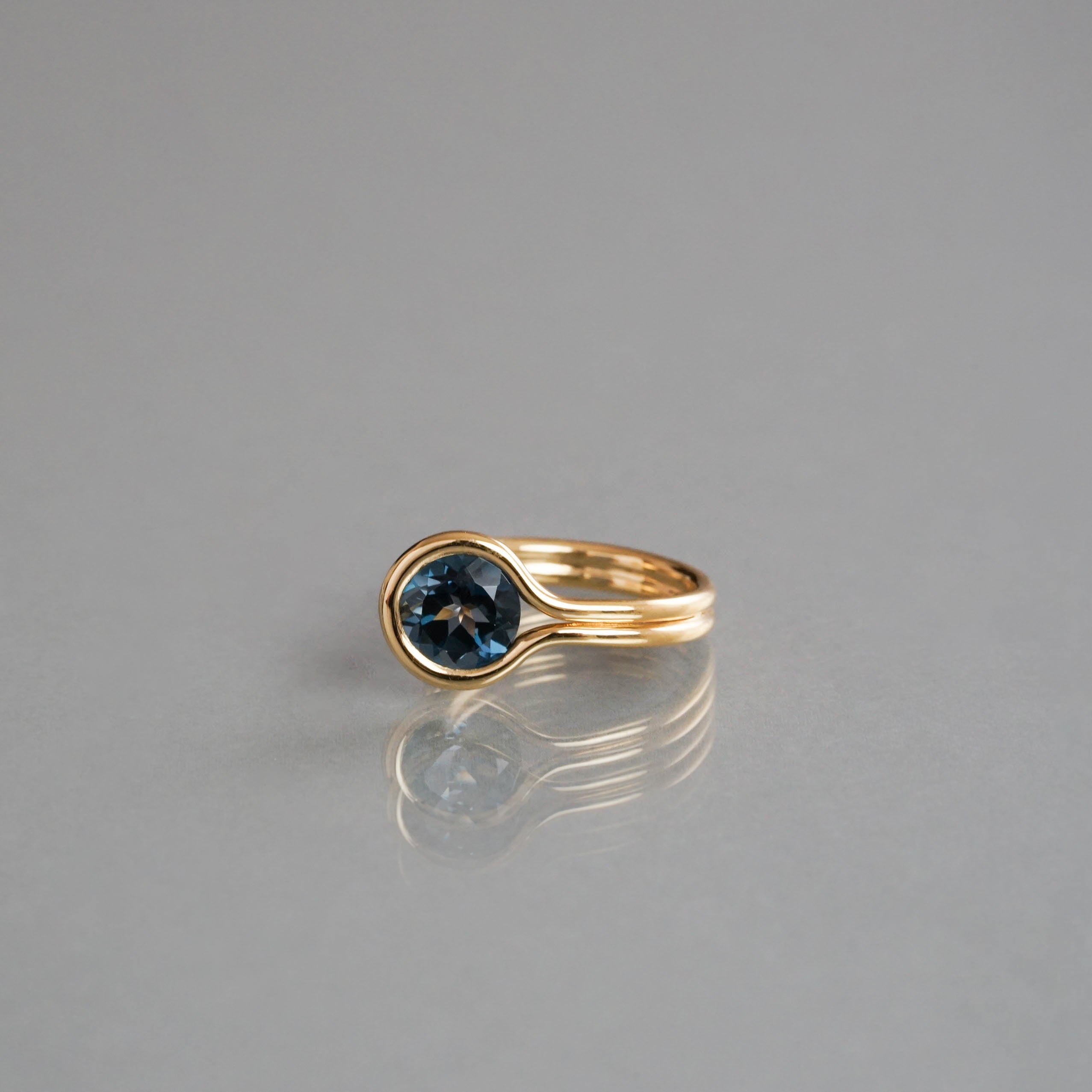 januka-ROUND EAR CUFF Blue Topaz［SV/K18GP］イヤーカフ