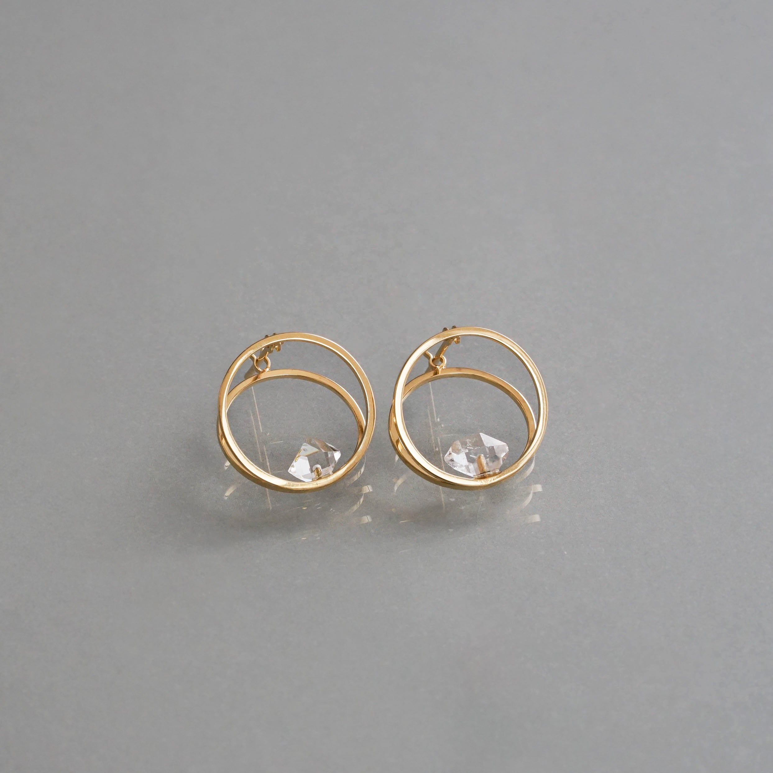 januka-CLIP HERKIMER DIAMOND Pierce［SV/K18GP］ピアス