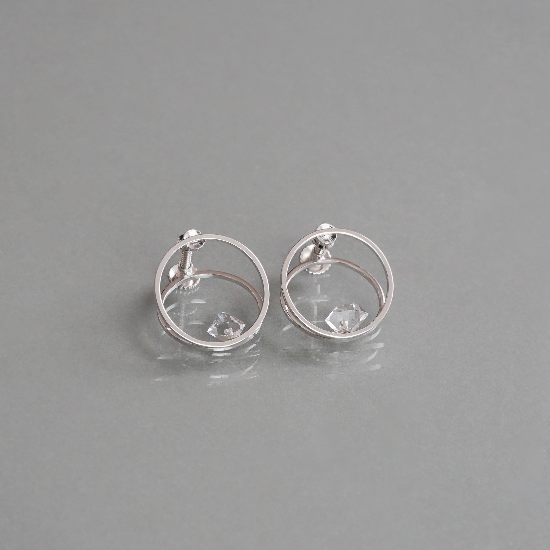 januka-CLIP HERKIMER DIAMOND Earrings［Silver］イヤリング