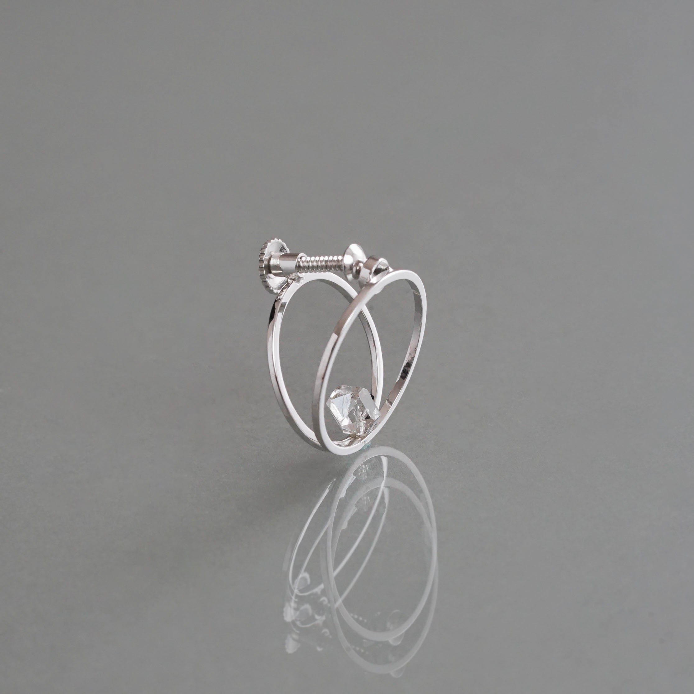 januka-CLIP HERKIMER DIAMOND Earrings［Silver］イヤリング