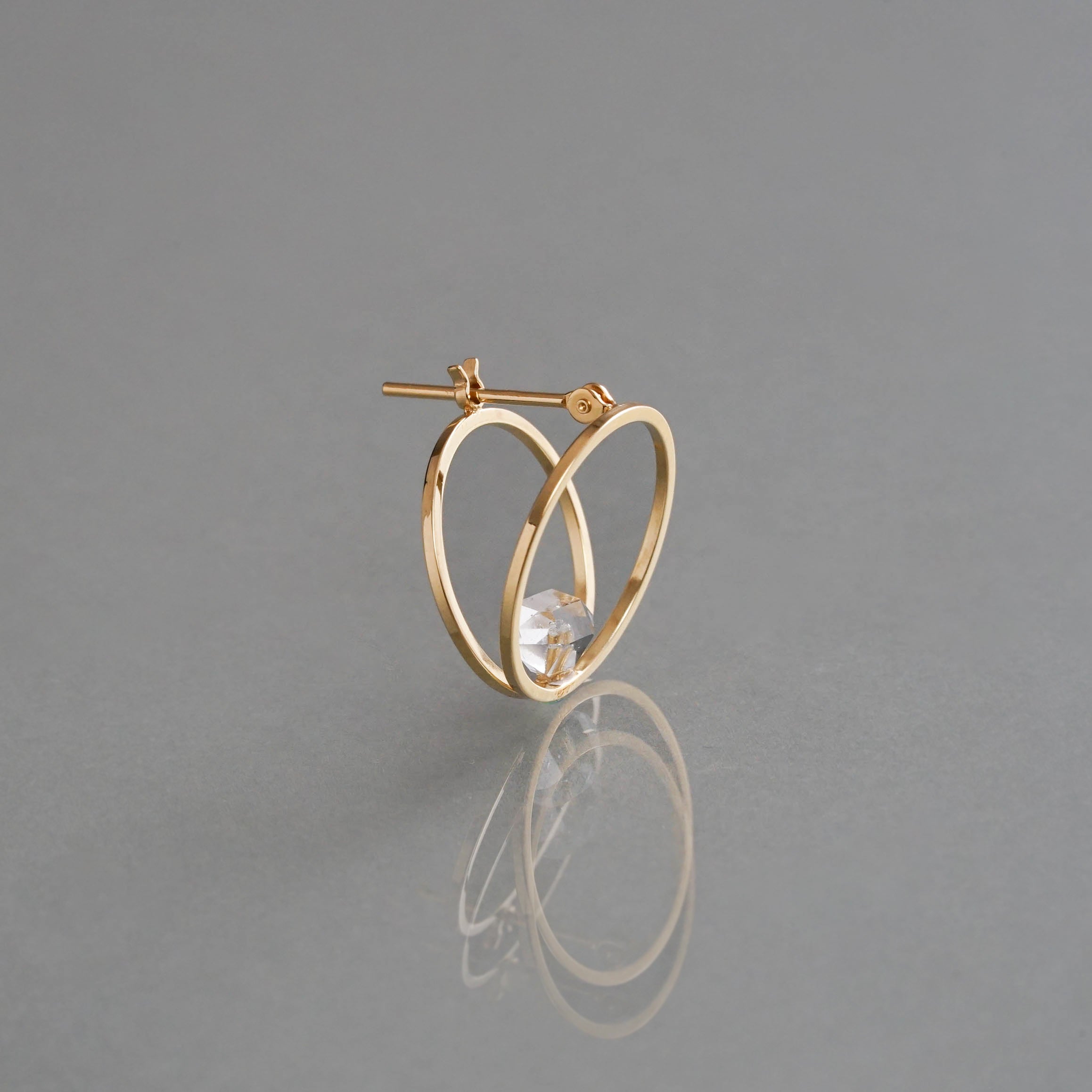 januka-CLIP HERKIMER DIAMOND Pierce［SV/K18GP］ピアス
