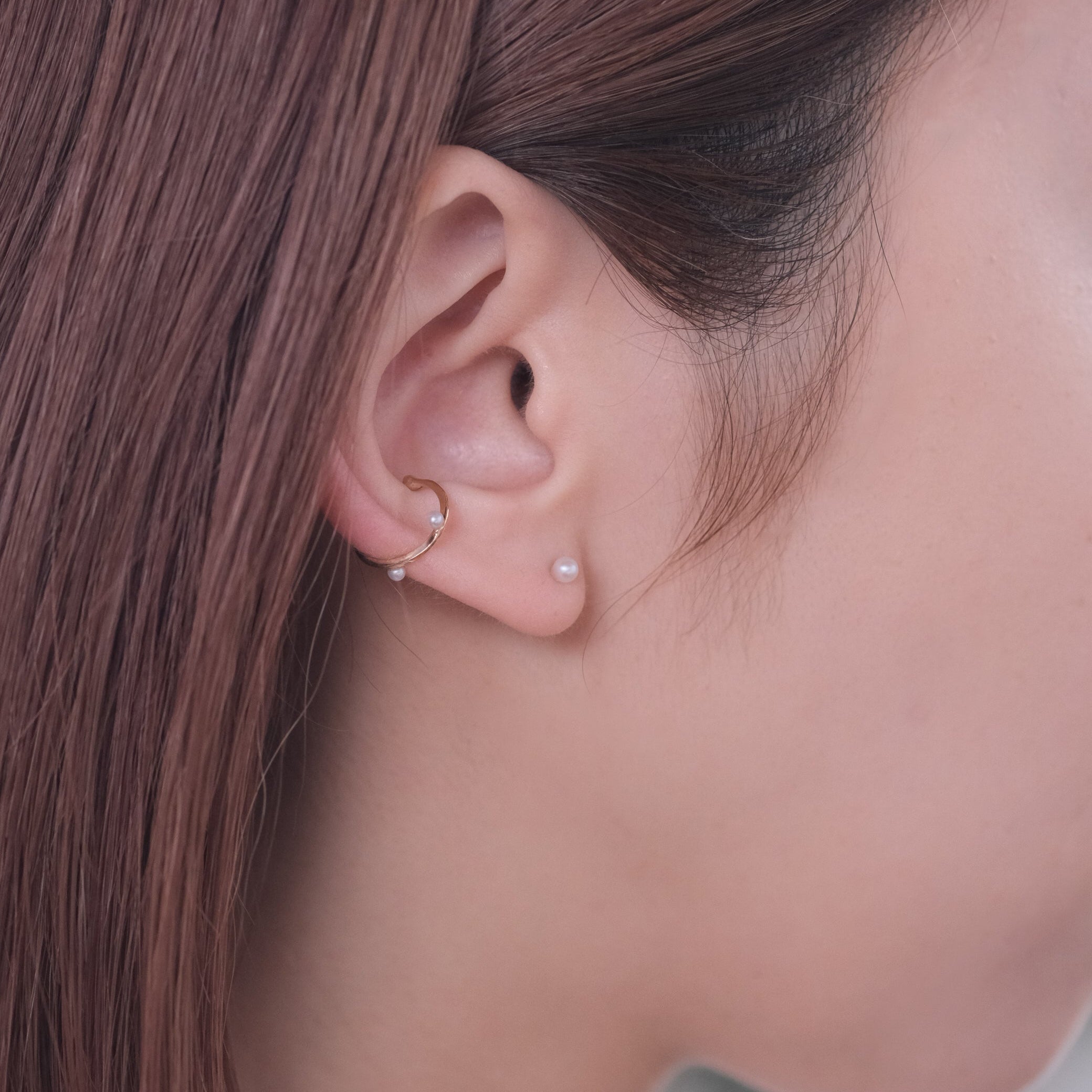 Toile-2 Round pearl Earcuff［A301222AP261 K10YG］イヤーカフ