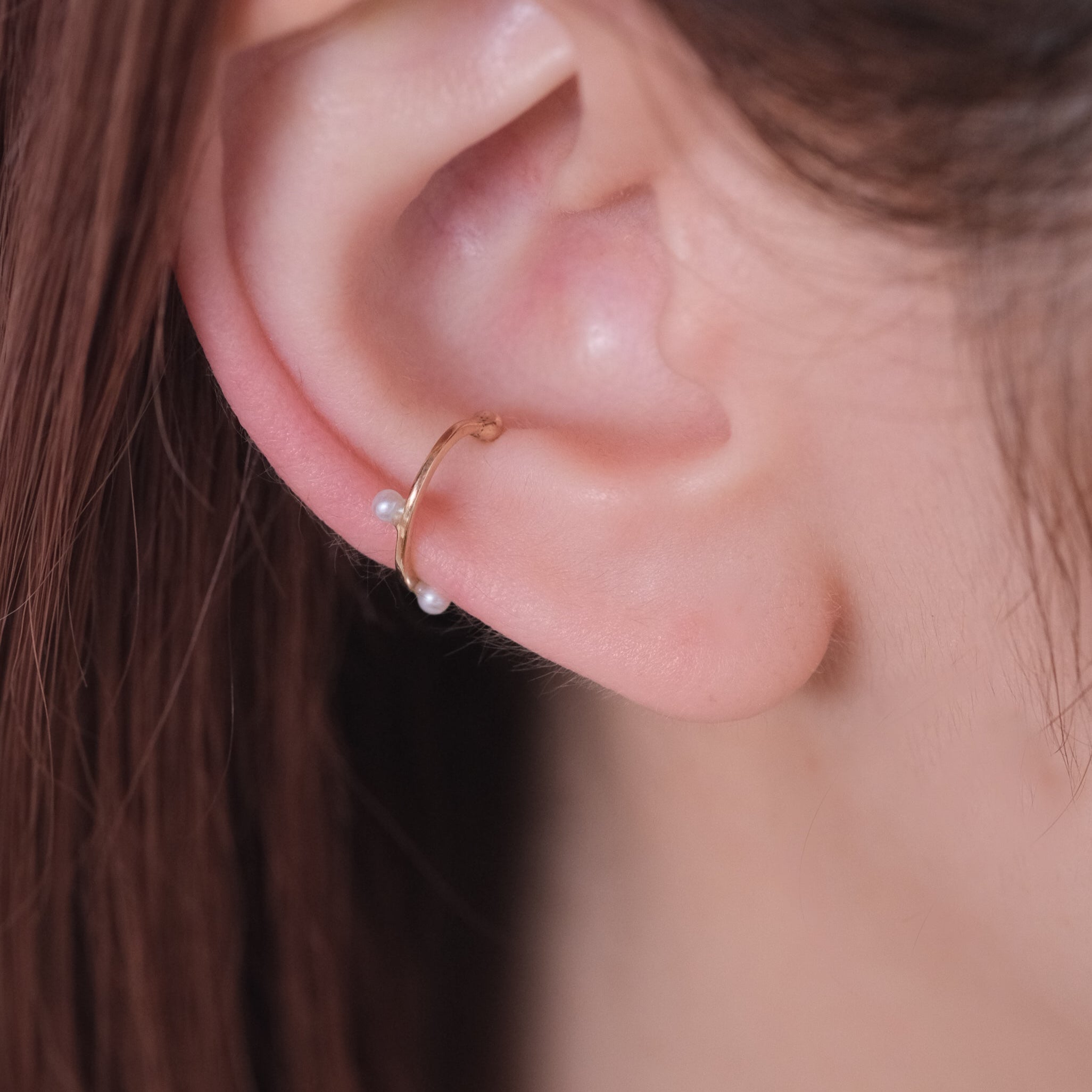 Toile-2 Round pearl Earcuff［A301222AP261 K10YG］イヤーカフ