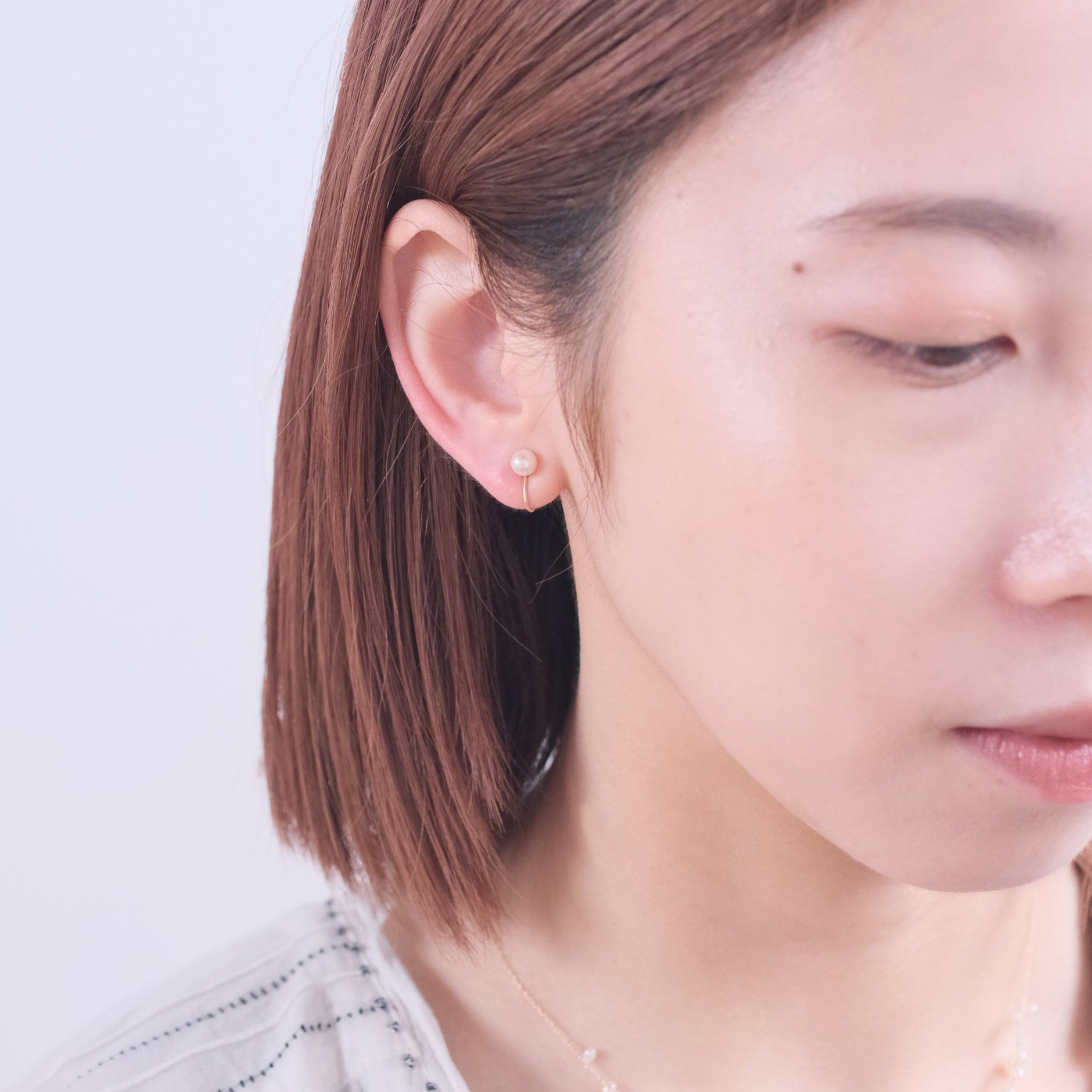 Toile-2 Round Pearl Earring Cuff M［A301242AP303 K10YG］イヤリング