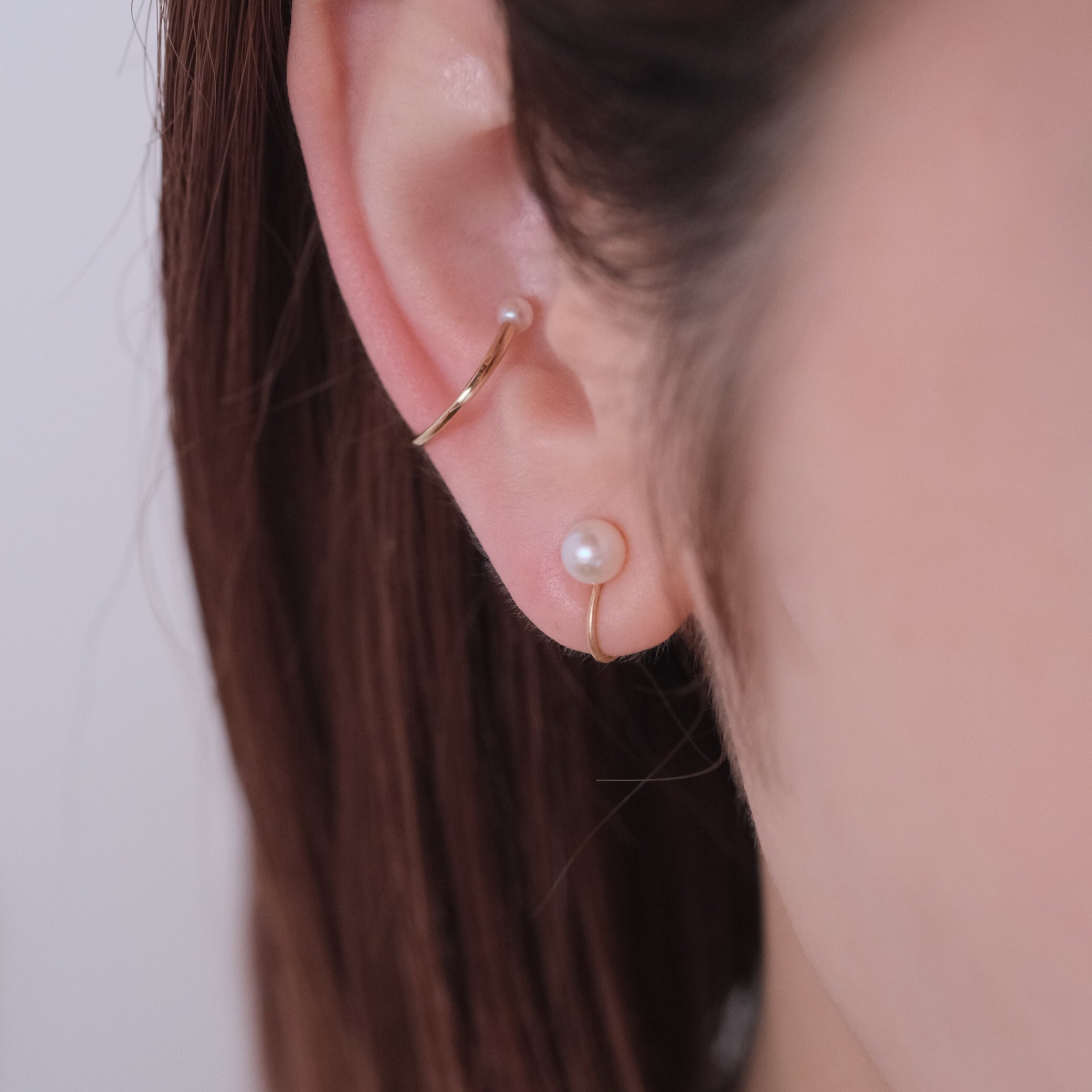 Toile-2 Round Pearl Earring Cuff M［A301242AP303 K10YG］イヤリング