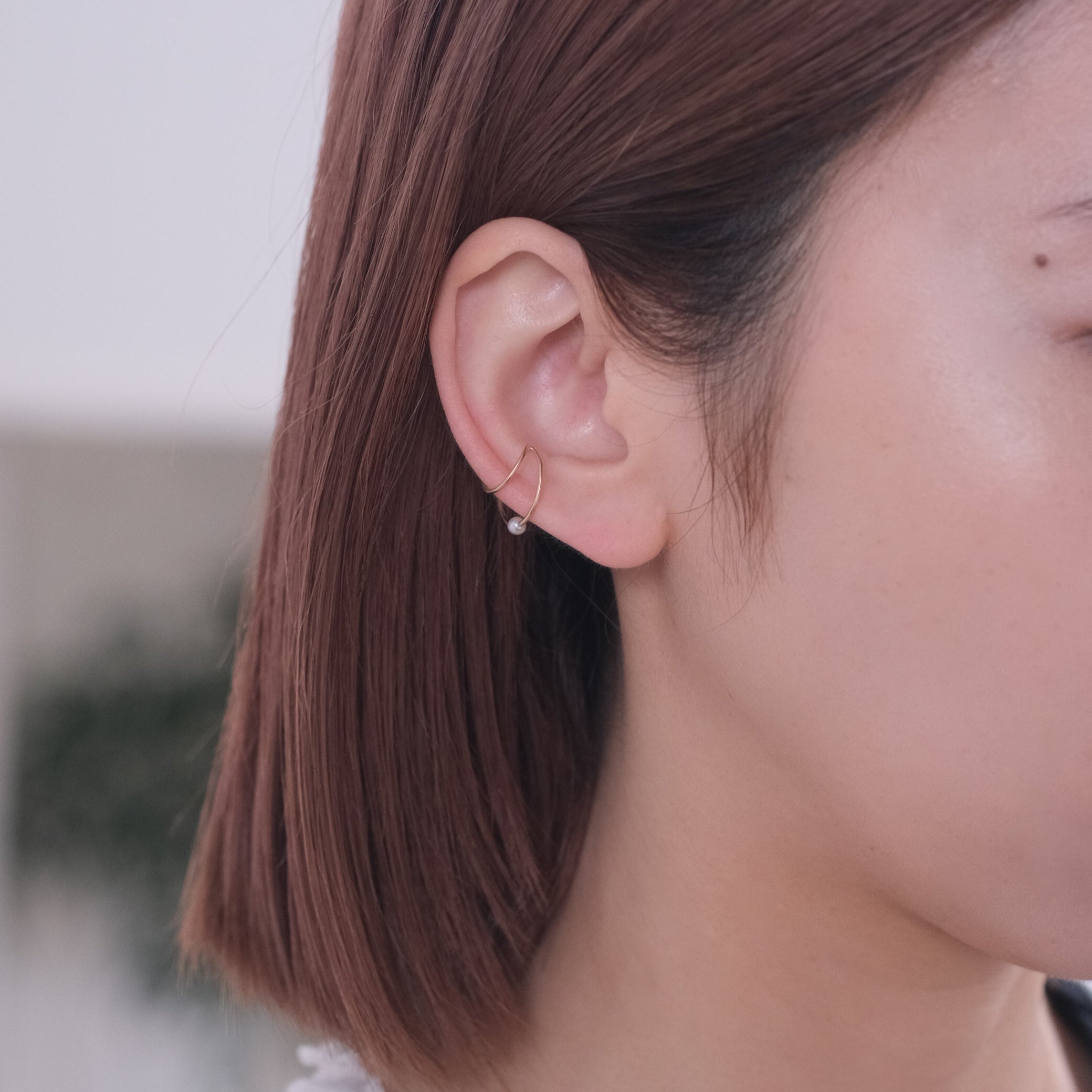 Toile-Pearl Double ring Ear cuff［A301222AP262 K10YG］イヤーカフ