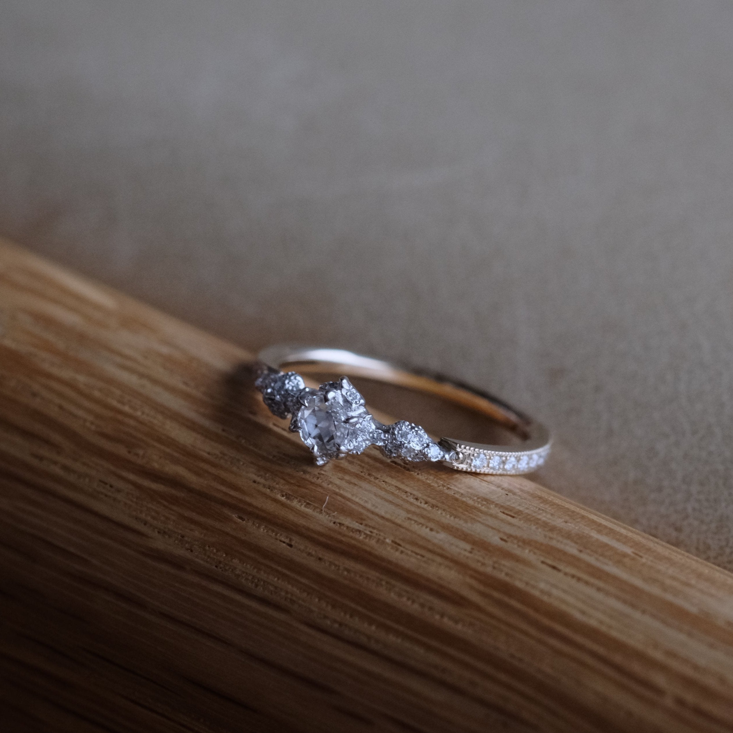 AbHeri K18 リング K18 PG アベリ 雪の結晶 ピンクサファイア ダイヤモンド リング
