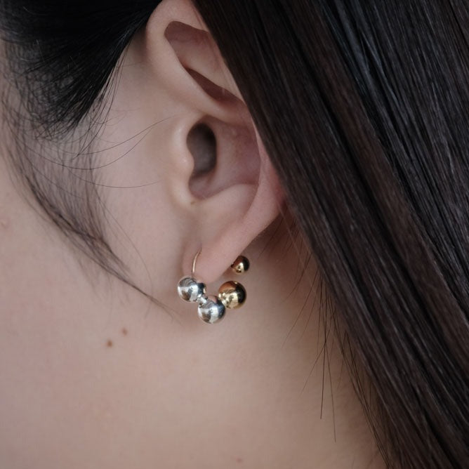 FLOW dots earrings mini［FL2-05 Silver/K18YG］ピアス
