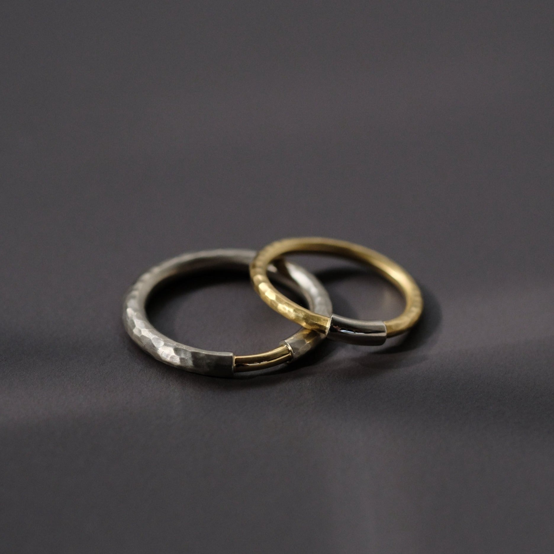 BRIDAL RING［001 HAMMERED - K18WG×K18YG］結婚指輪