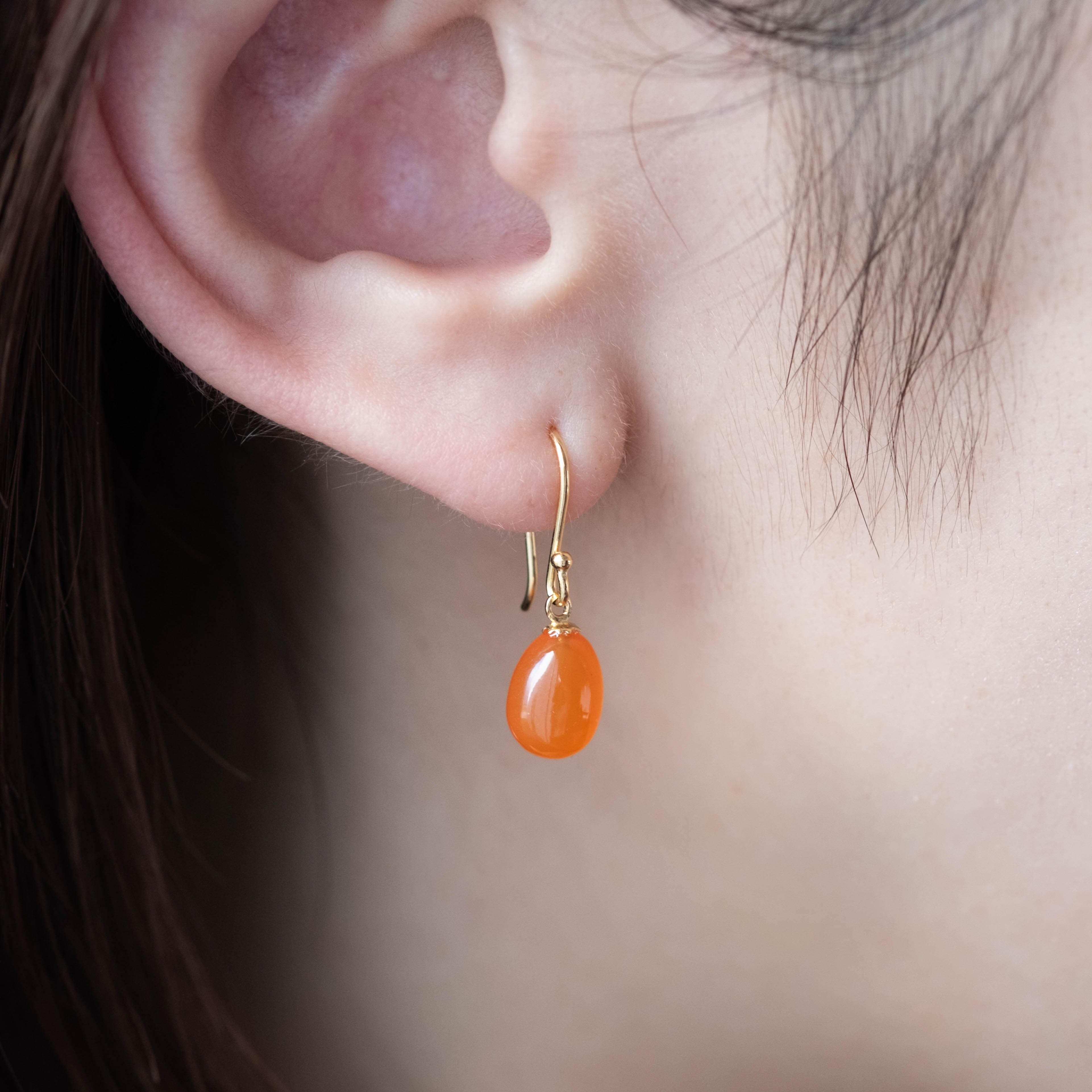 SOURCE objects - Small Egg Earrings カーネリアン［SJ1P-019 K18］ピアス