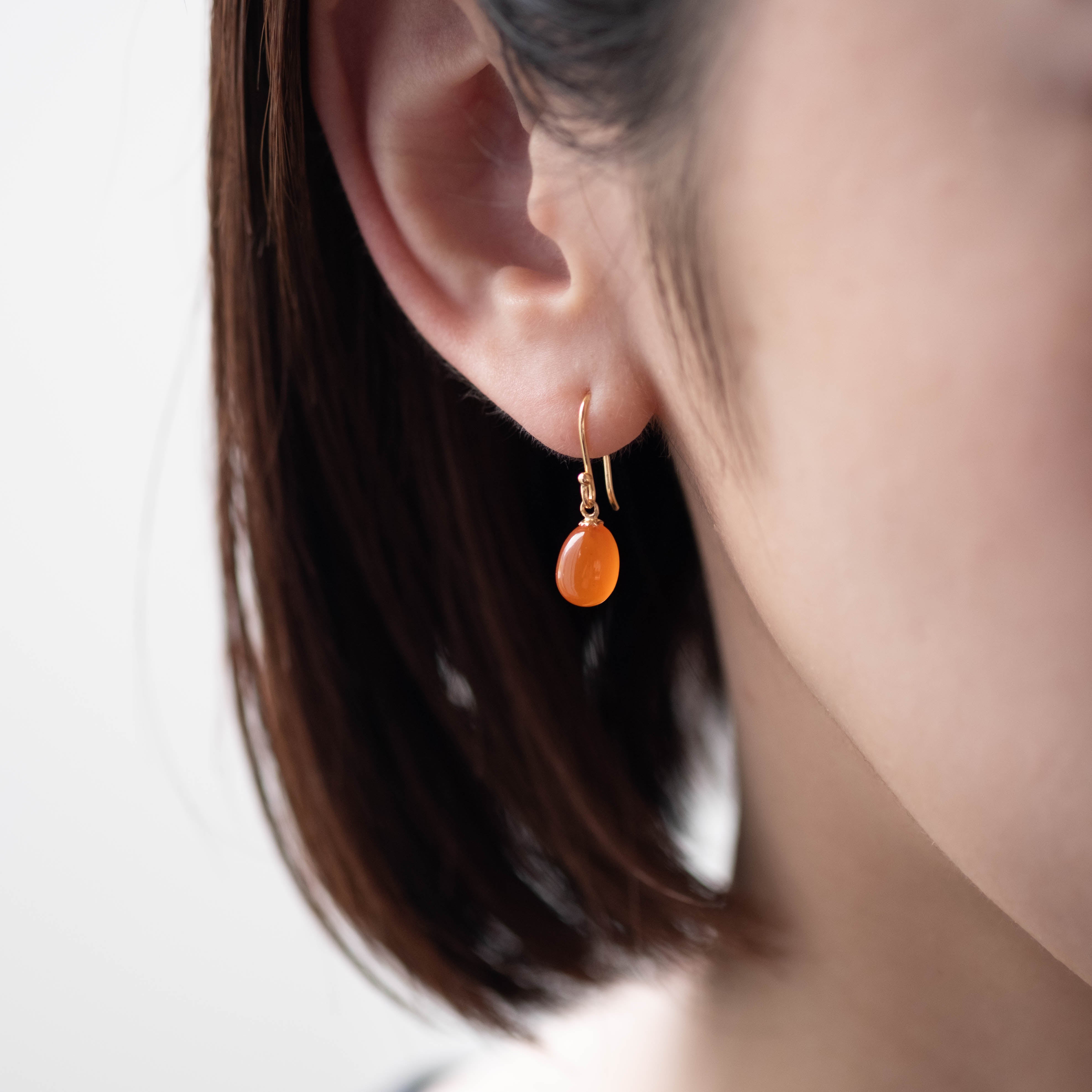 SOURCE objects - Small Egg Earrings カーネリアン［SJ1P-019 K18］ピアス
