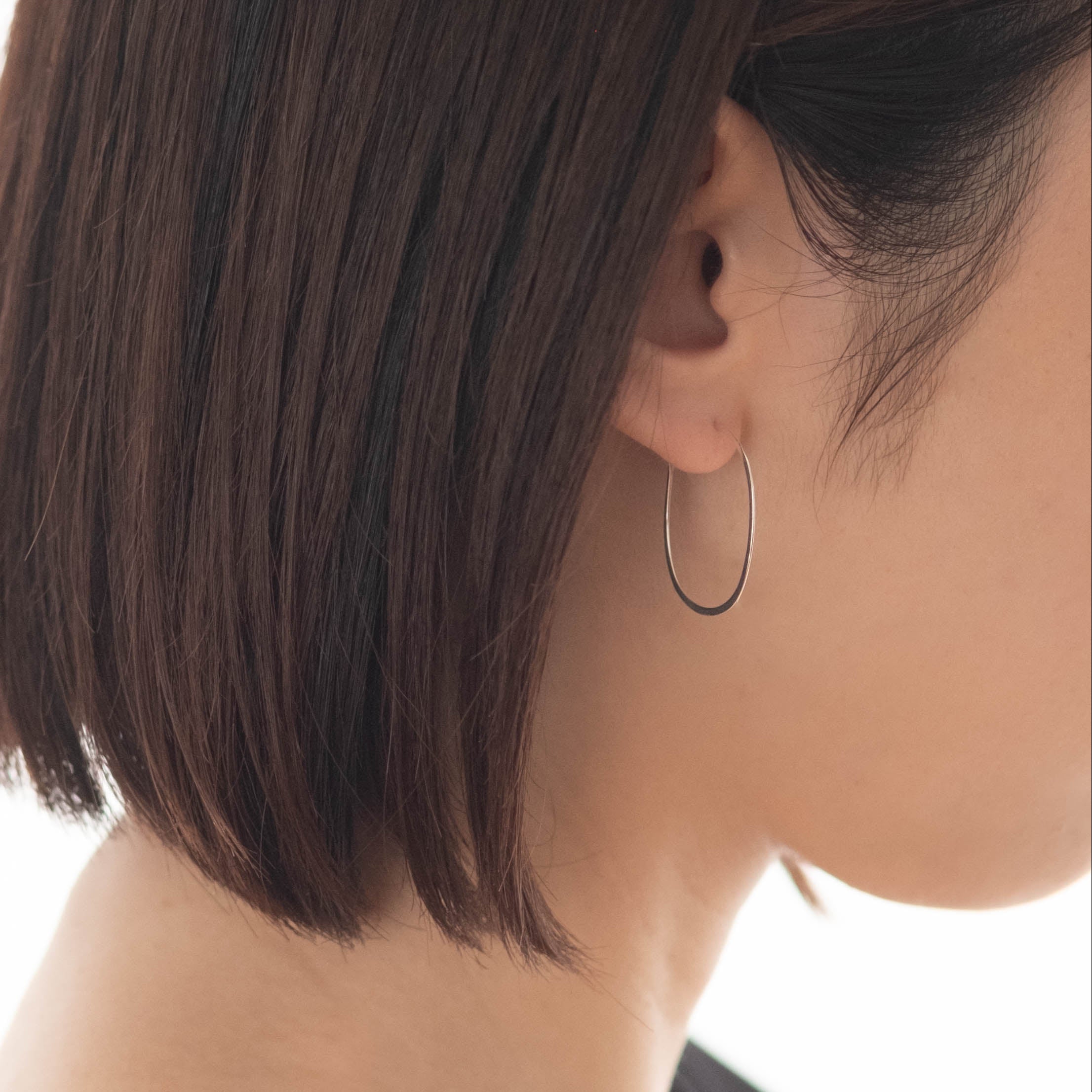 SOURCE objects - Silver Large Oval Hoops［MJM1-006S SV］ピアス